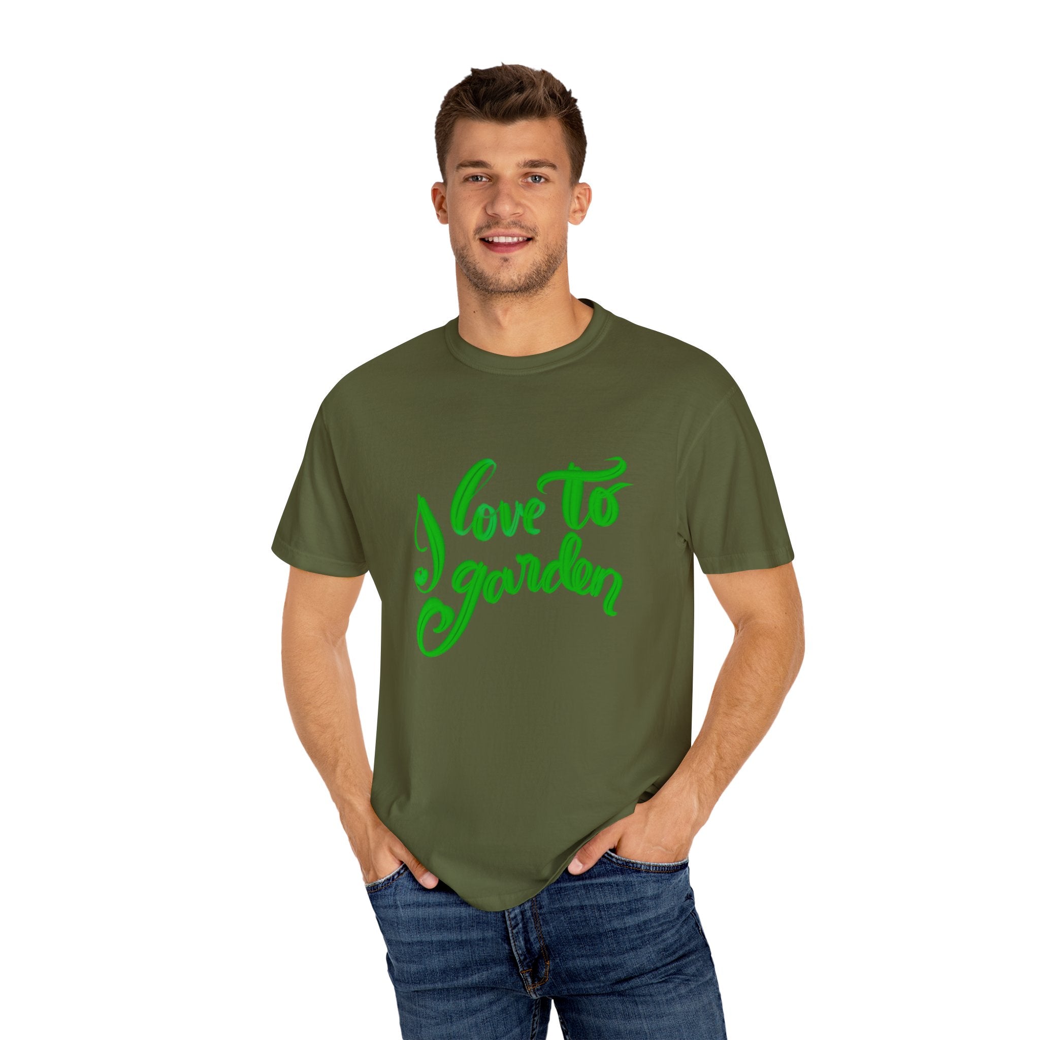 I LOVE TO GARDEN Unisex Garment-Dyed T-shirt