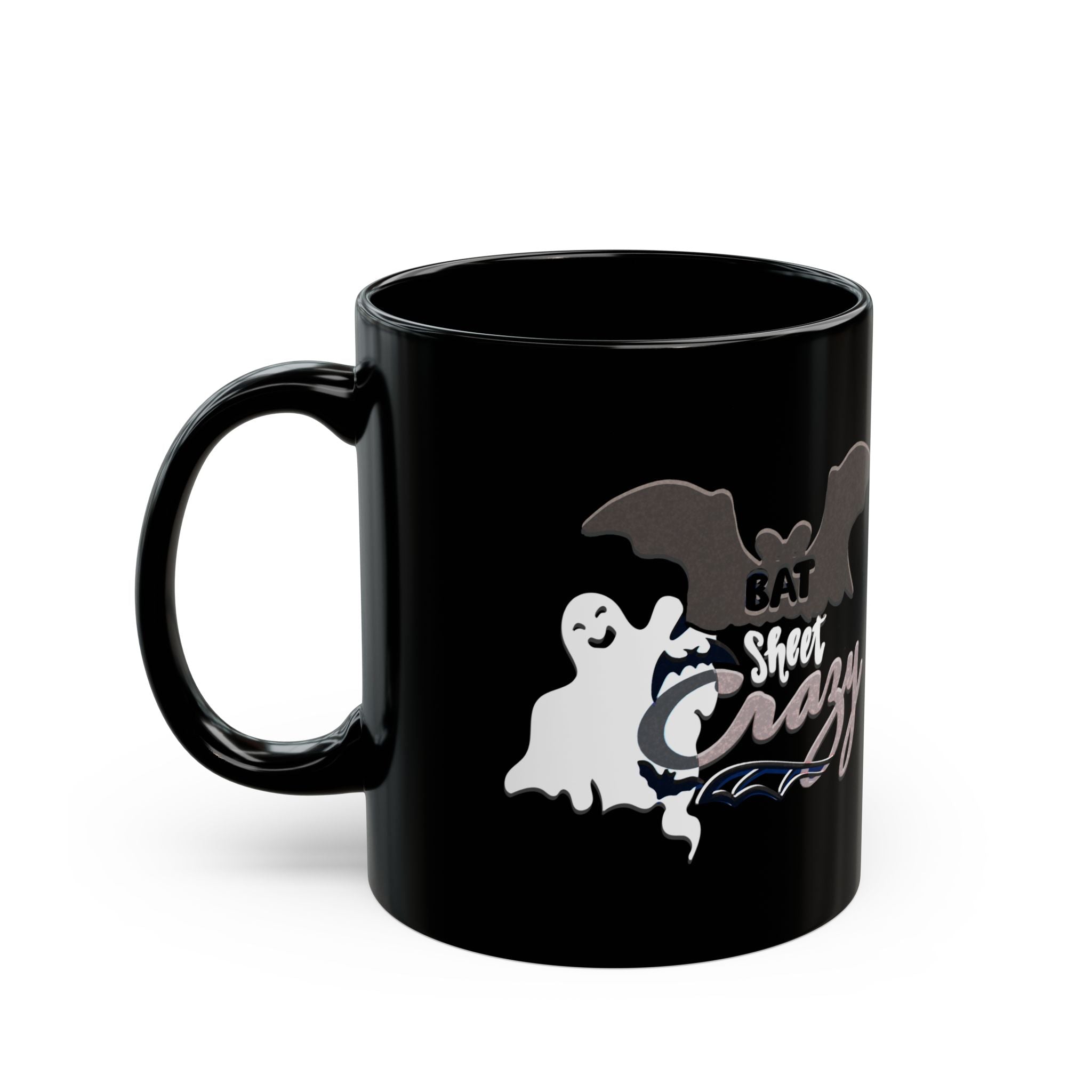 BAT SHEET CRAZY Black Mug (11oz)