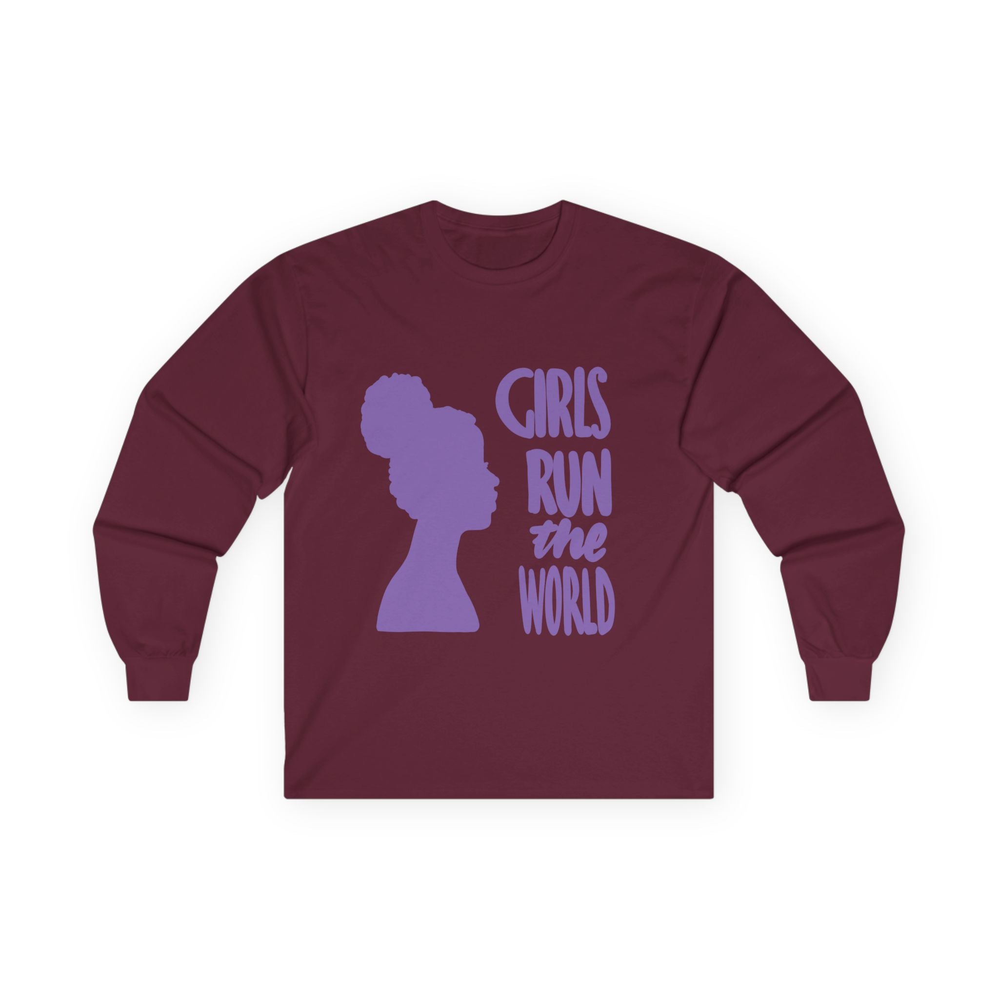Girls Run the World Long Sleeve Tee - Empowering Unisex Cotton Shirt