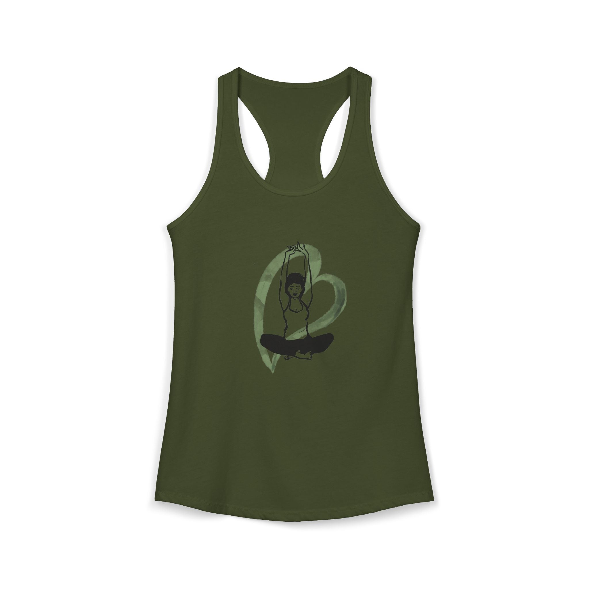 Yoga Morning Hand-Drawn Art Racerback Tank