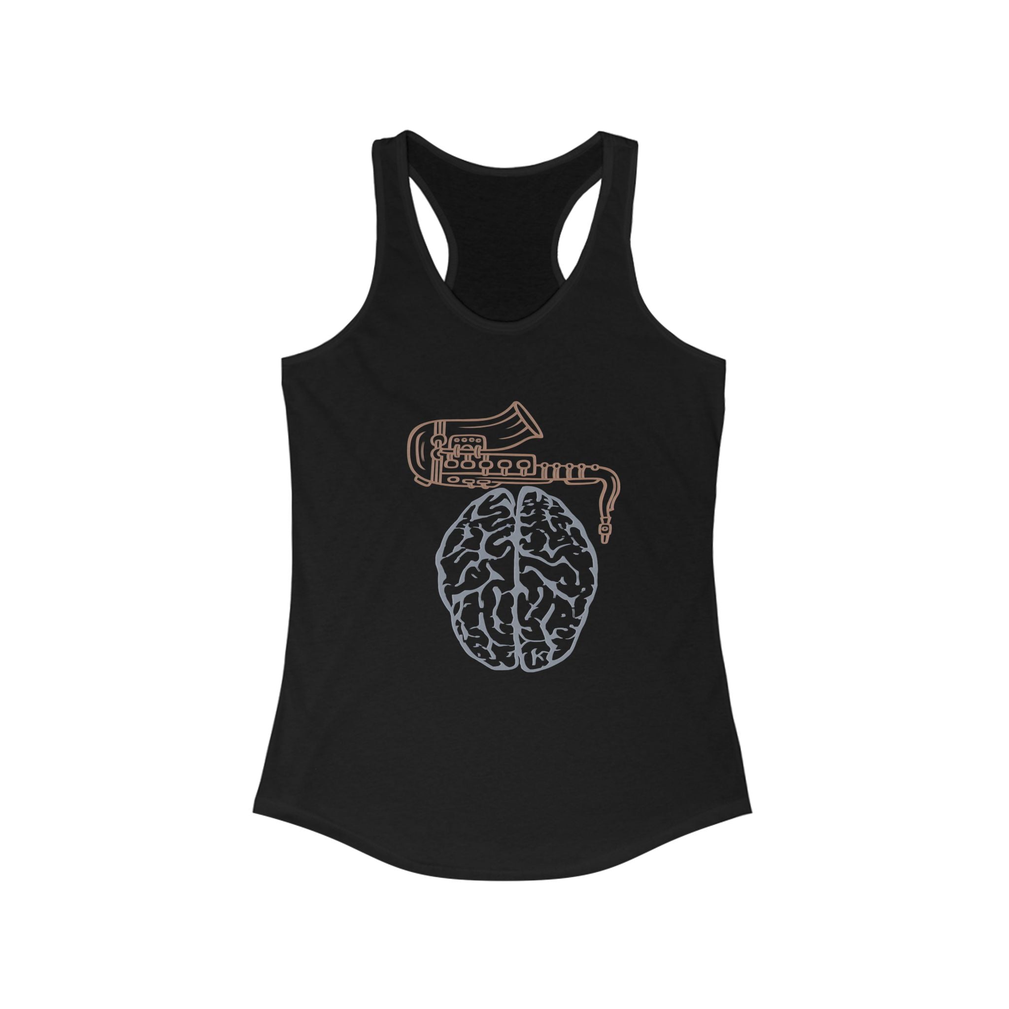 Sax on the Brain Women's Racerback Tank - Perfect for Musicians and Music Lovers