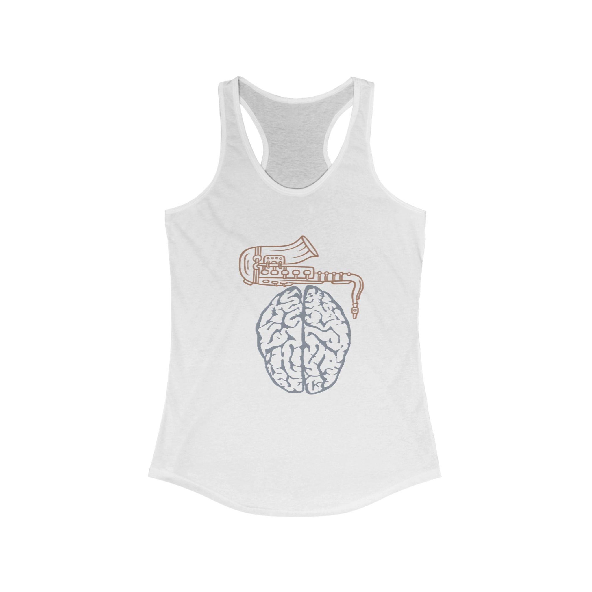 Sax on the Brain Women's Racerback Tank - Perfect for Musicians and Music Lovers