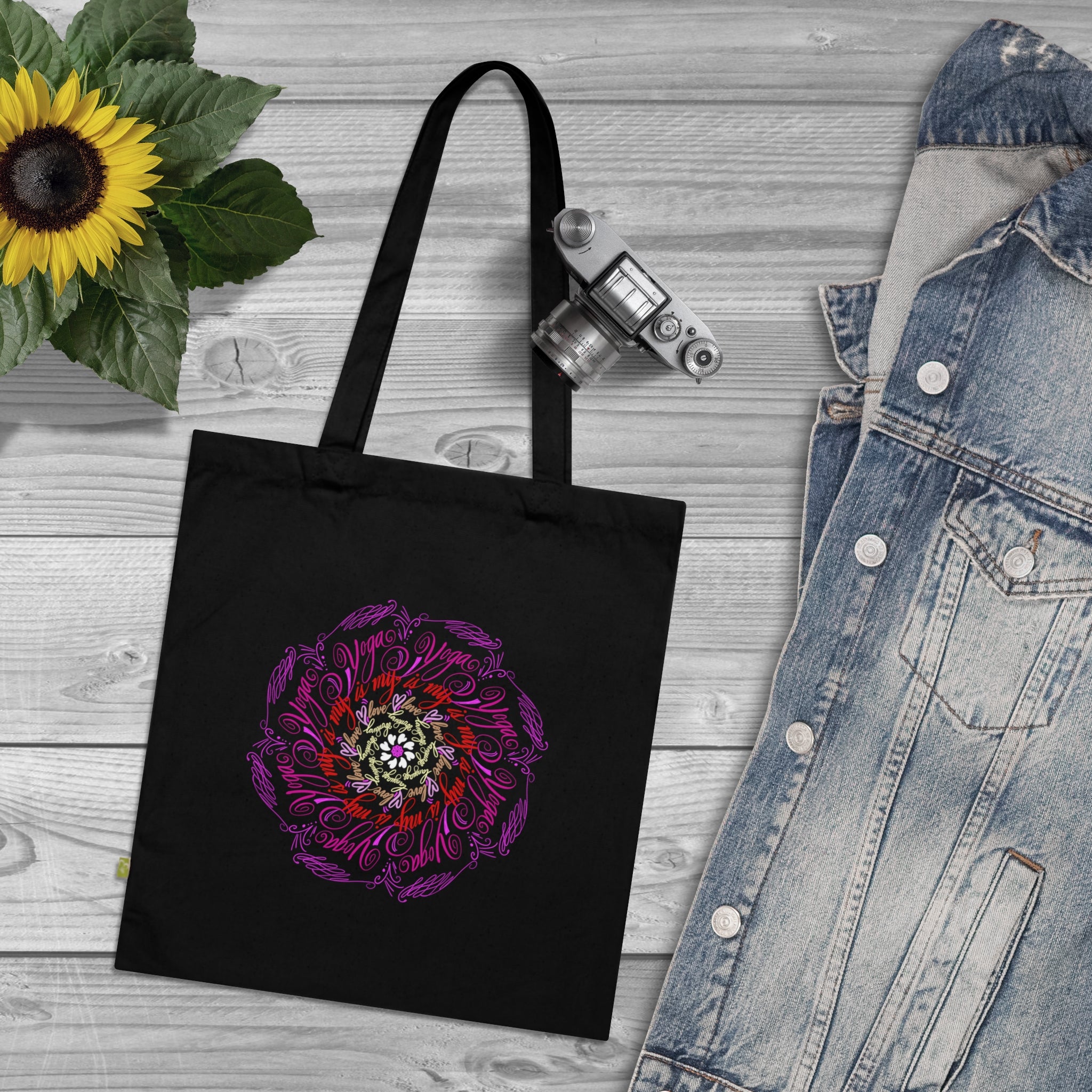 YOGA IS MY LOVE LANGUAGE Organic Cotton Tote Bag