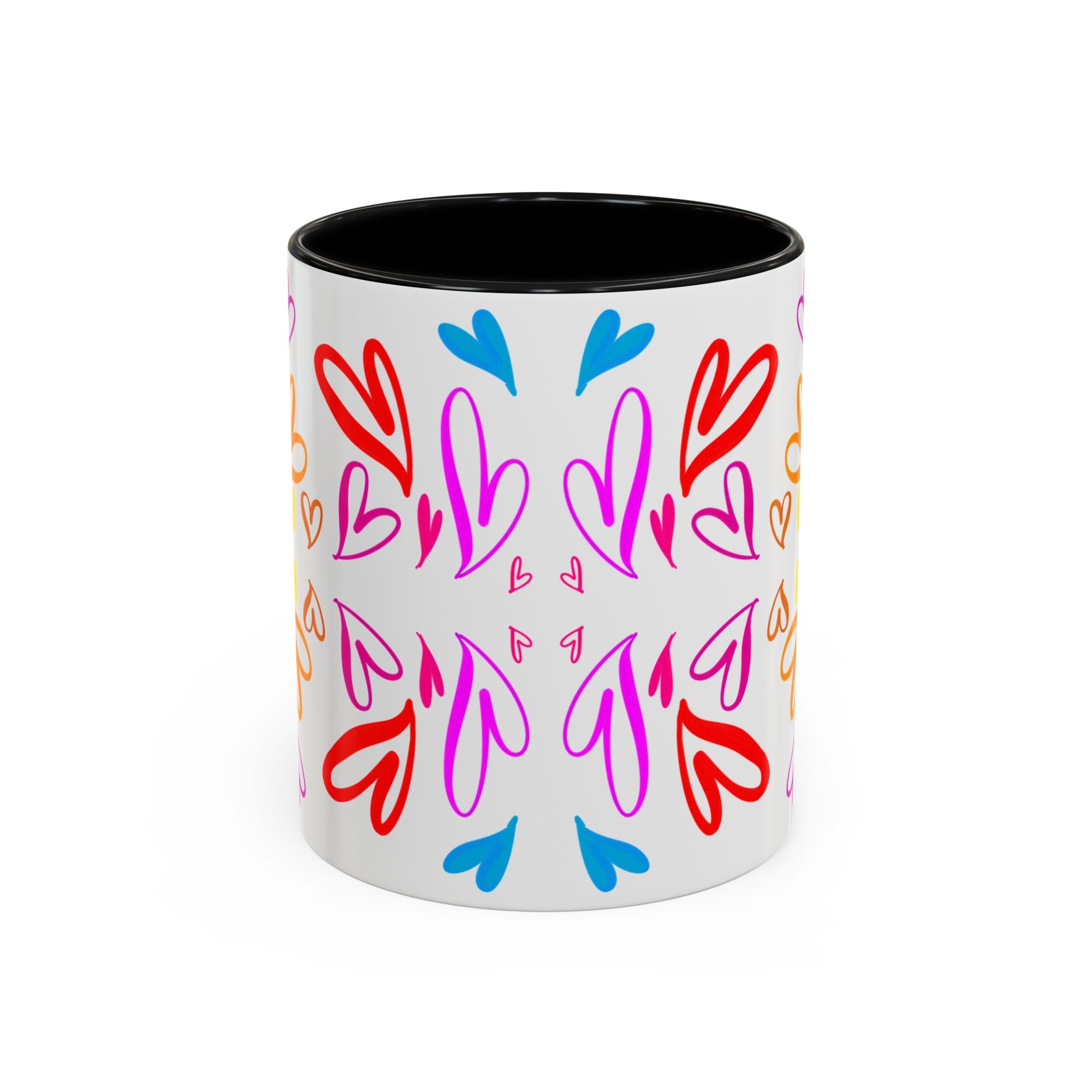 Colorful Heart Accent Coffee Mug | Perfect Gift for Valentine’s Day, Birthdays, Love Notes, and Cozy Mornings
