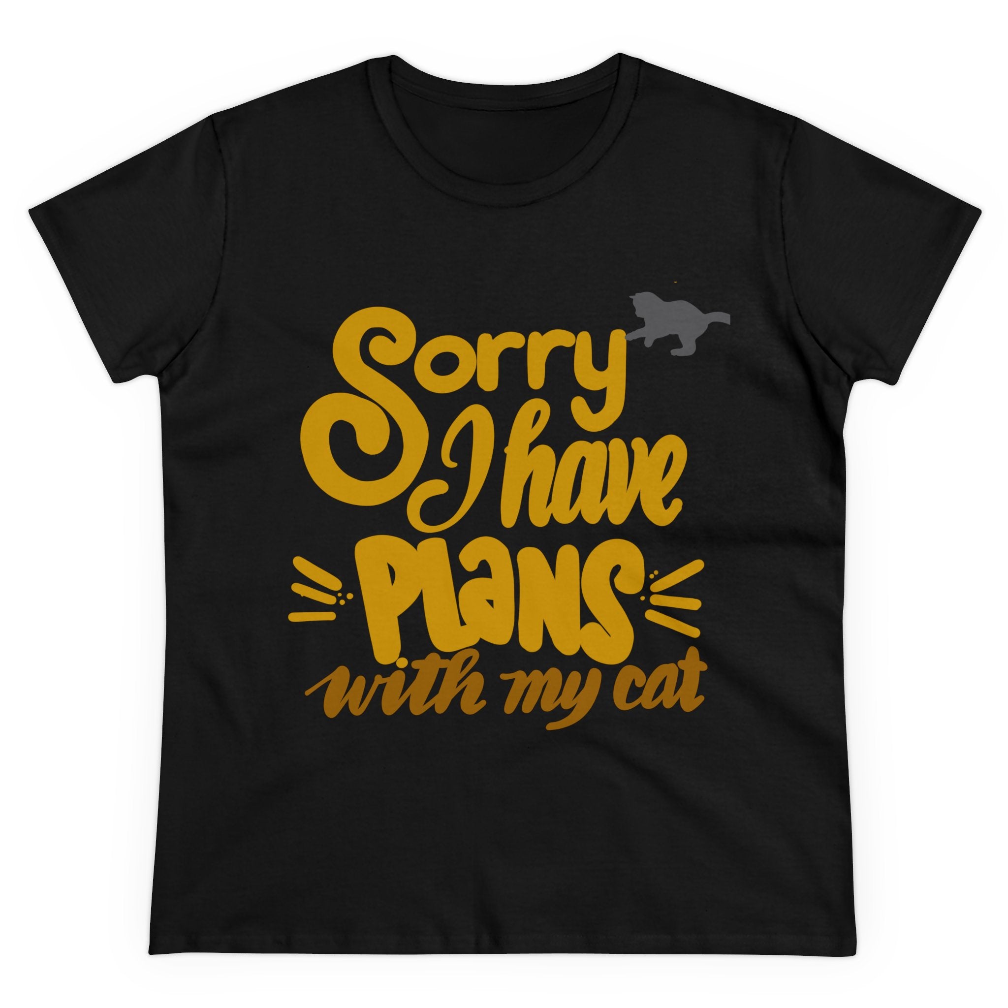 PLANS WITH MY CAT FUNNY Cotton Tee