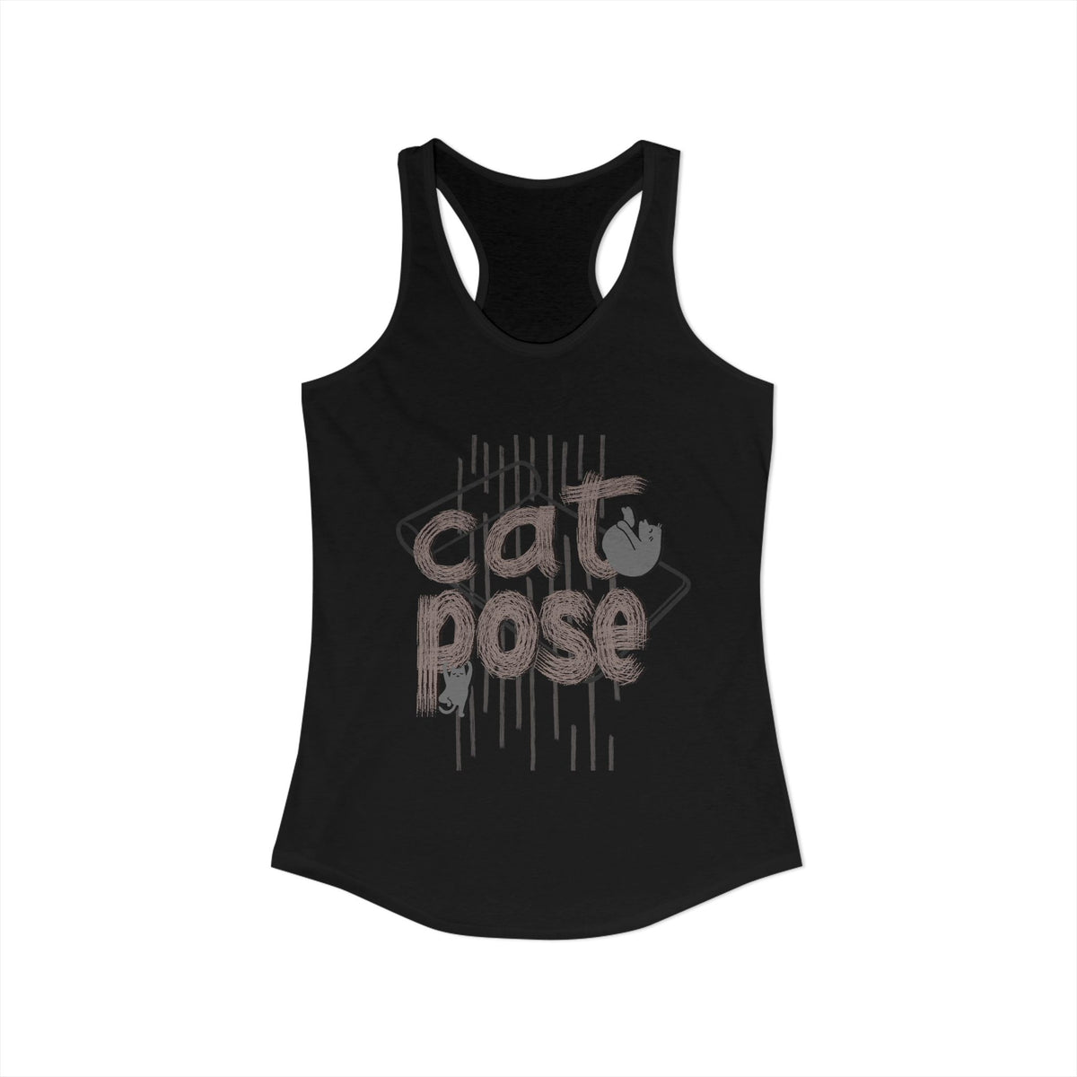 Cat Pose Women's Ideal Racerback Tank