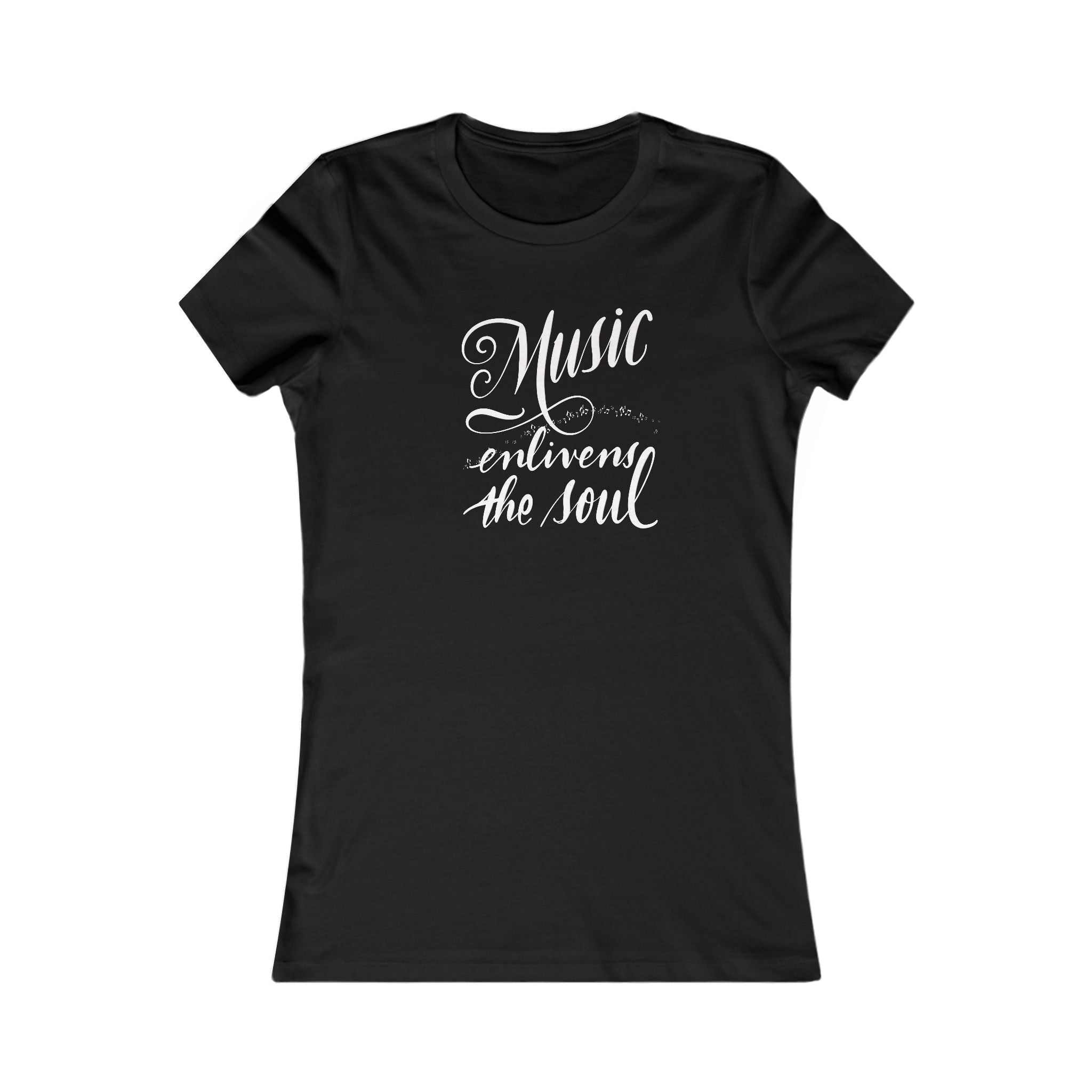 Inspirational Music Quote Tee for Women - "Music Enlivens the Soul"