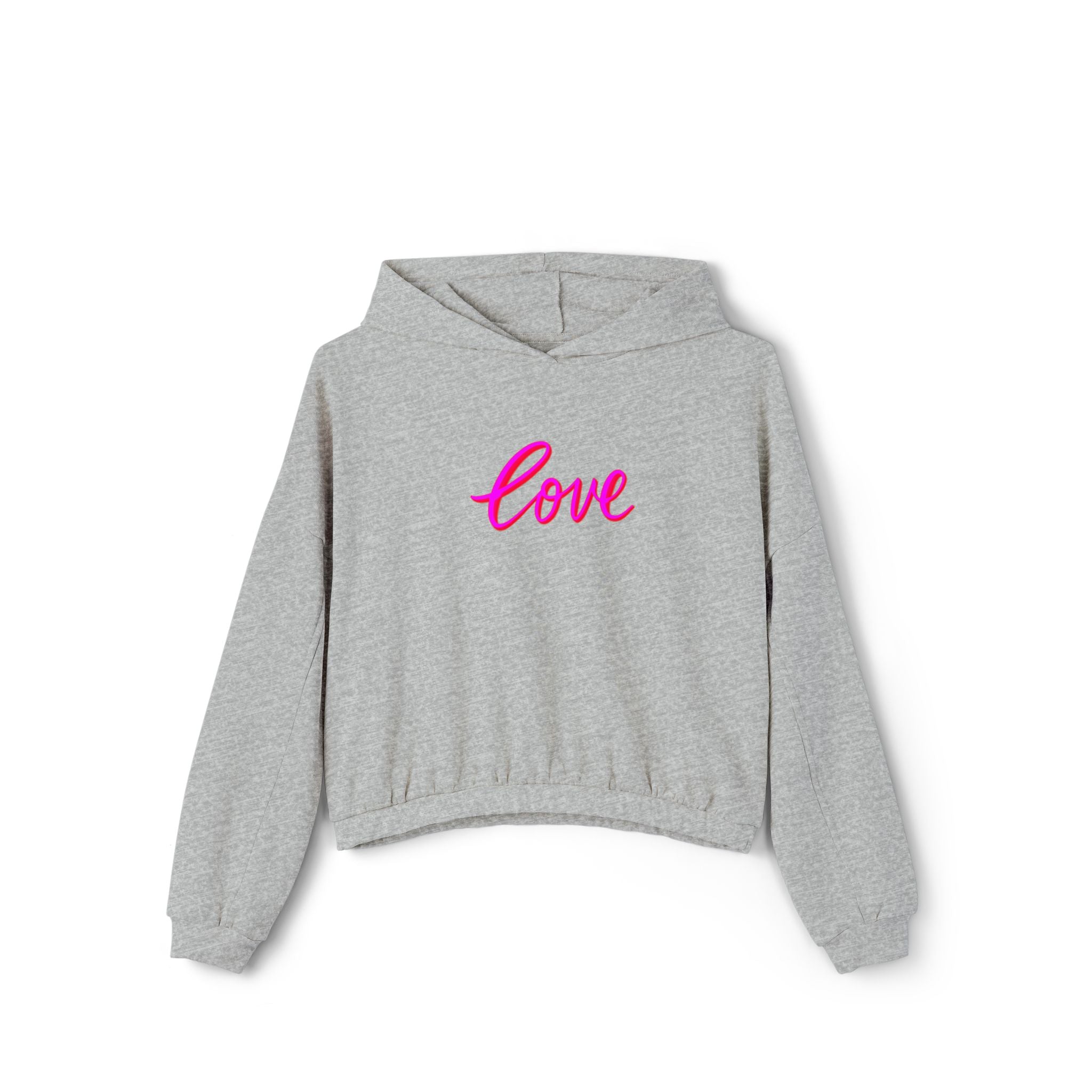 Women's Love Cinched Bottom Hoodie, Cute Lounge Wear, Everyday Comfort