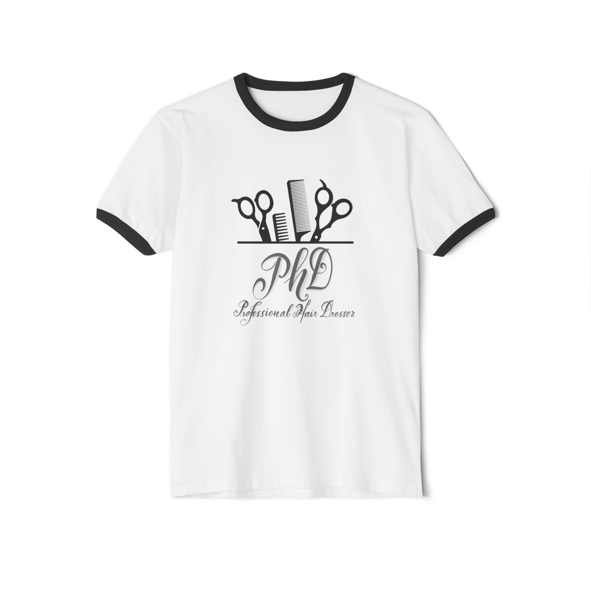 PhD Professional Hair Dresser Unisex Cotton Ringer T-Shirt