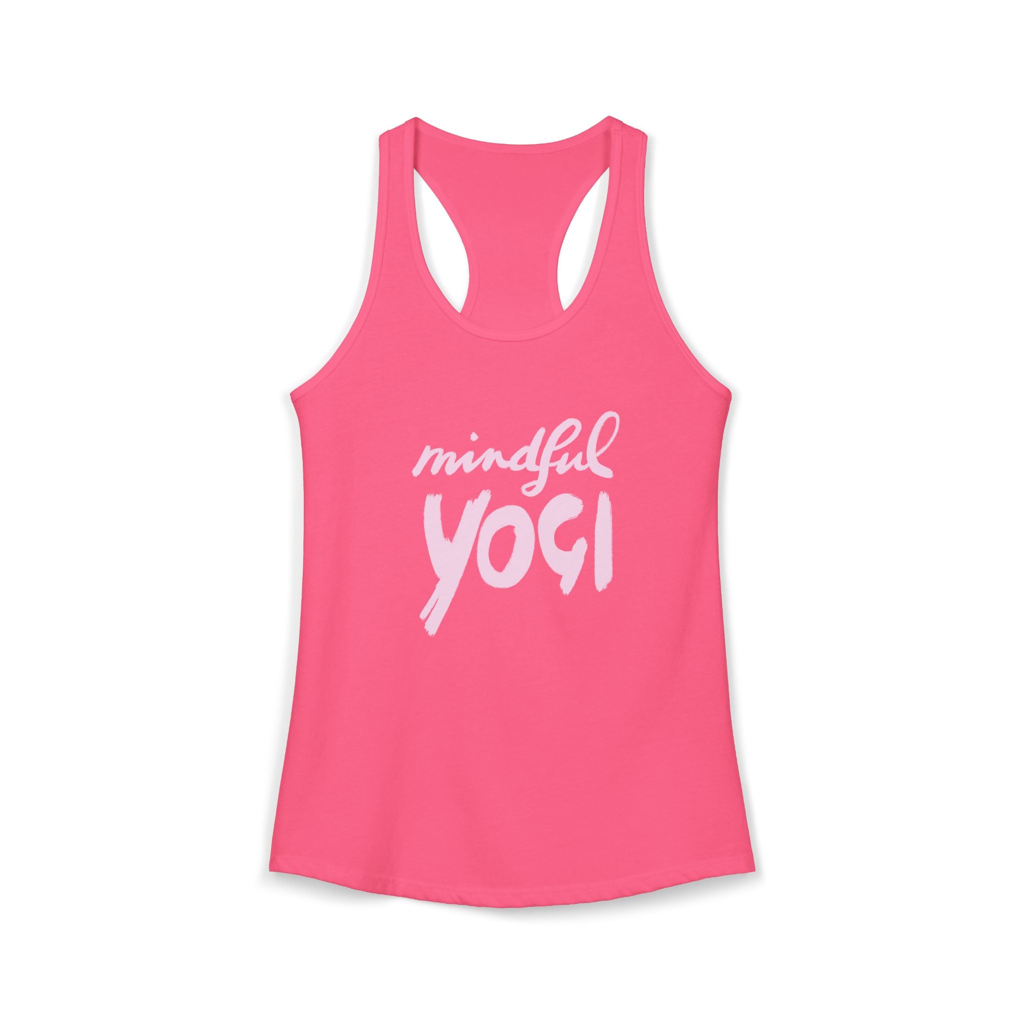 Mindful Yogi Racerback Tank — Handwritten Script Yoga Tribute