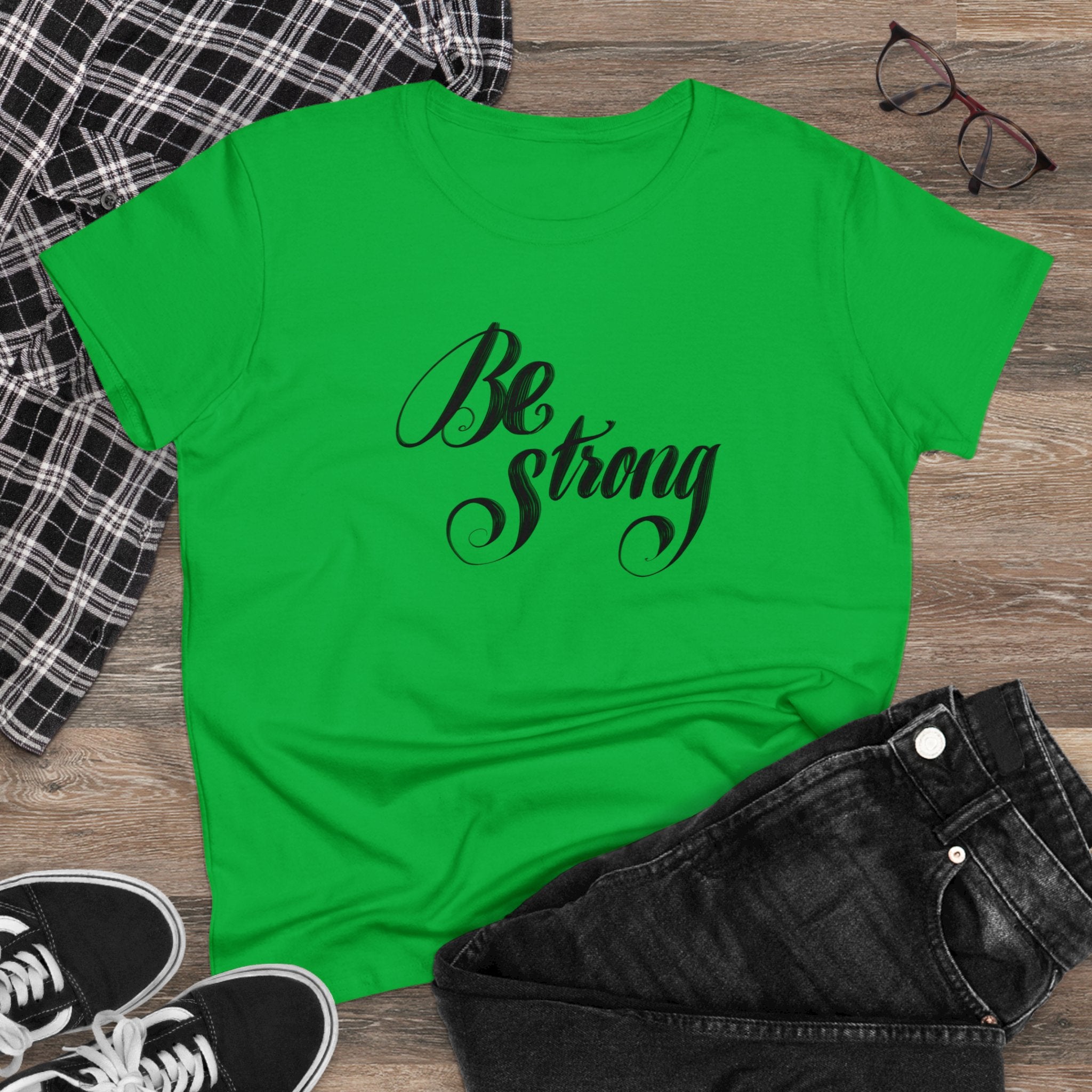 BE STRONG Women's Midweight Cotton Tee