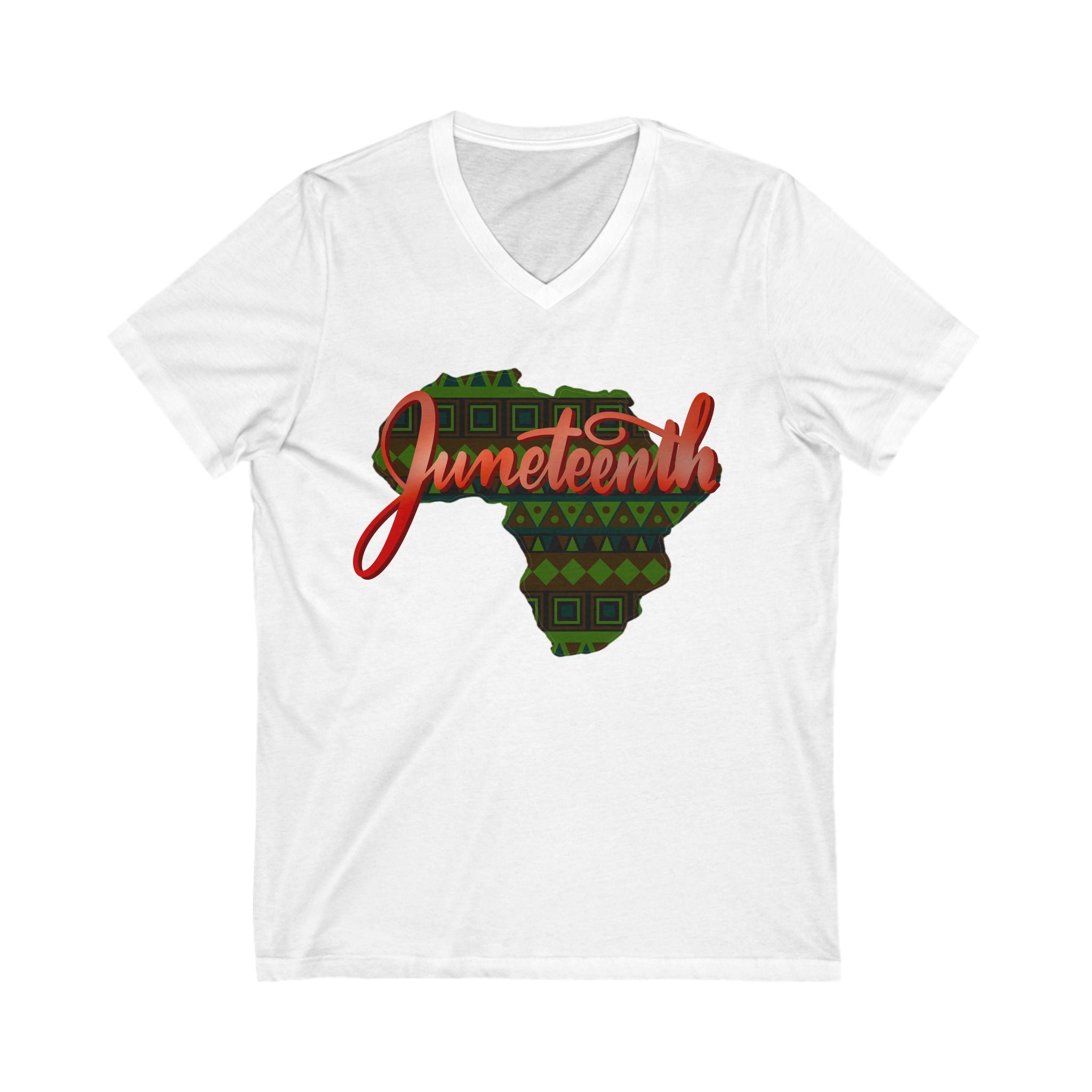 Juneteenth Africa V-Neck Tee - Unisex Short Sleeve Celebration Shirt