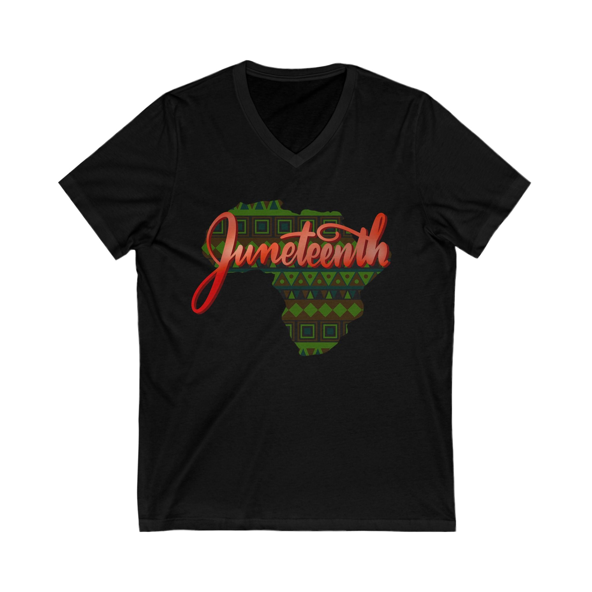 Juneteenth Africa V-Neck Tee - Unisex Short Sleeve Celebration Shirt