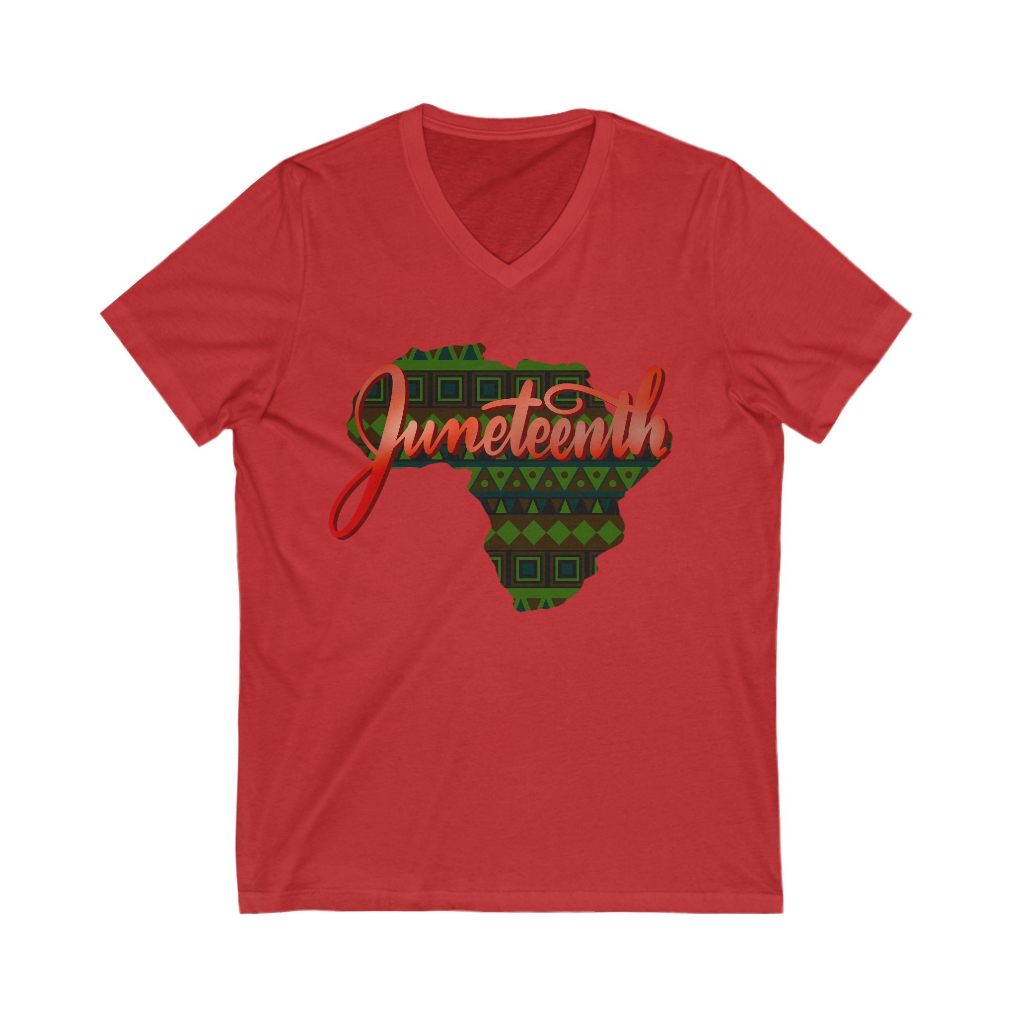 Juneteenth Africa V-Neck Tee - Unisex Short Sleeve Celebration Shirt