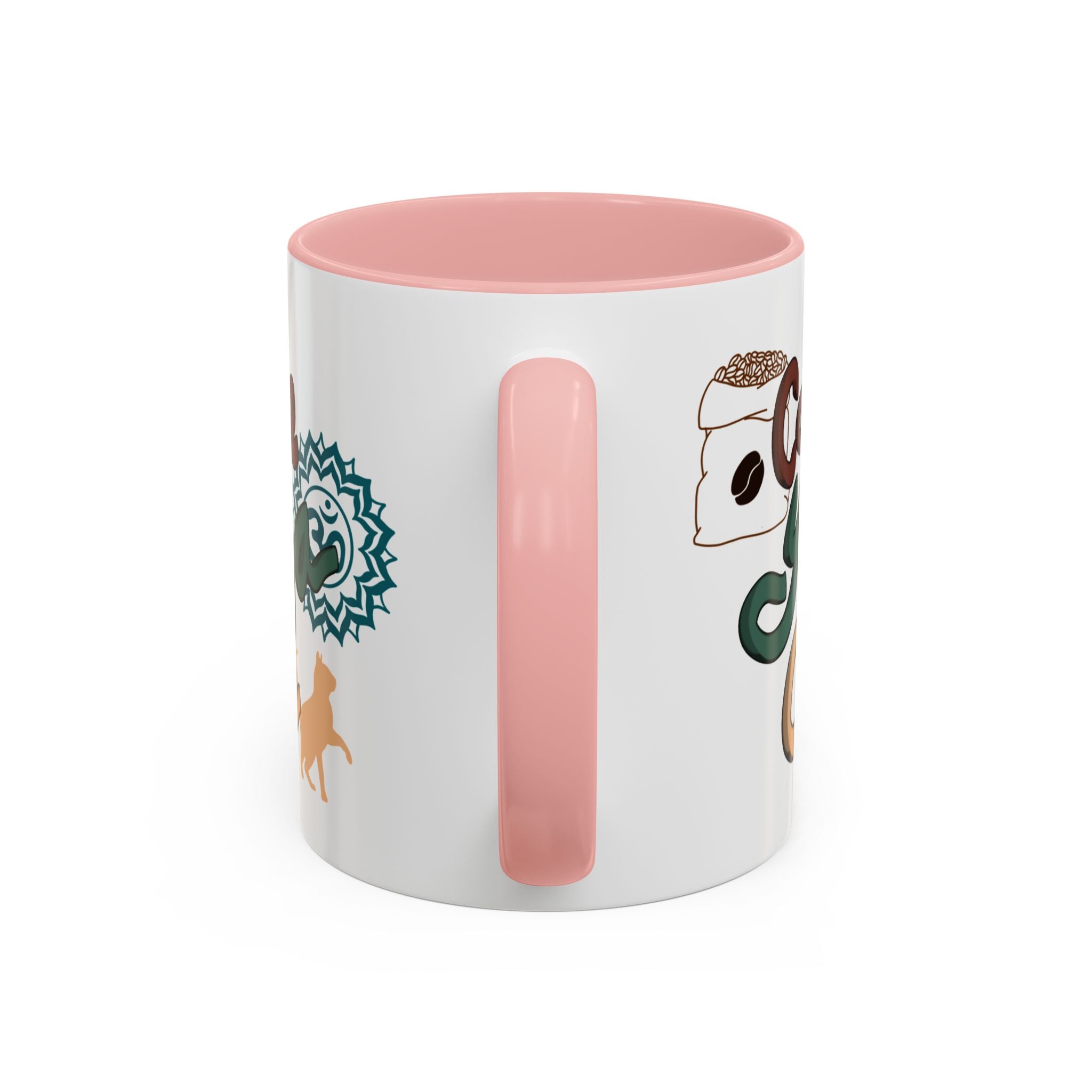 COFFEE YOGA CATS Accent Coffee Mug (11 oz)