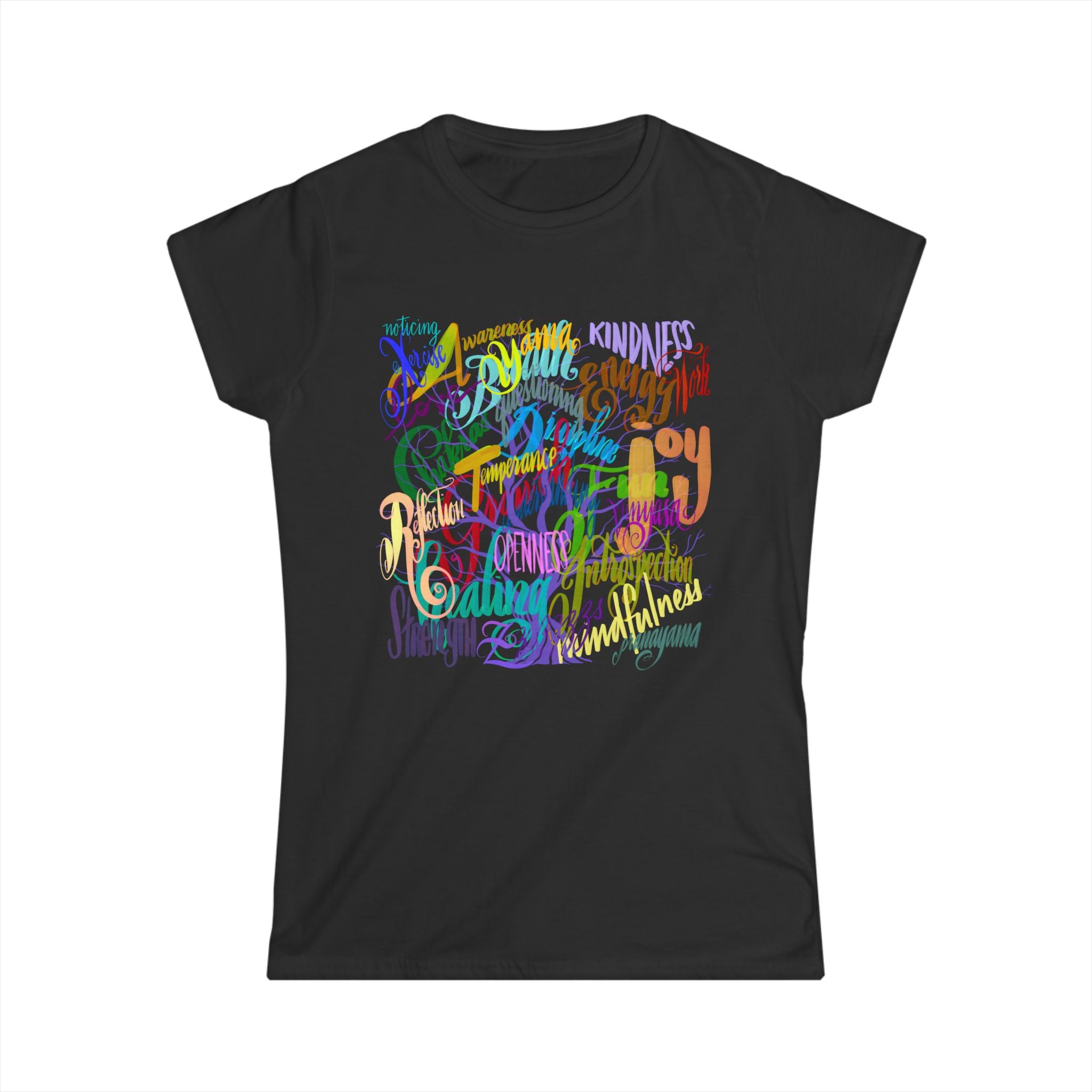 Yoga Benefits from A to Z Softstyle Tee - Inspirational Graphic Shirt