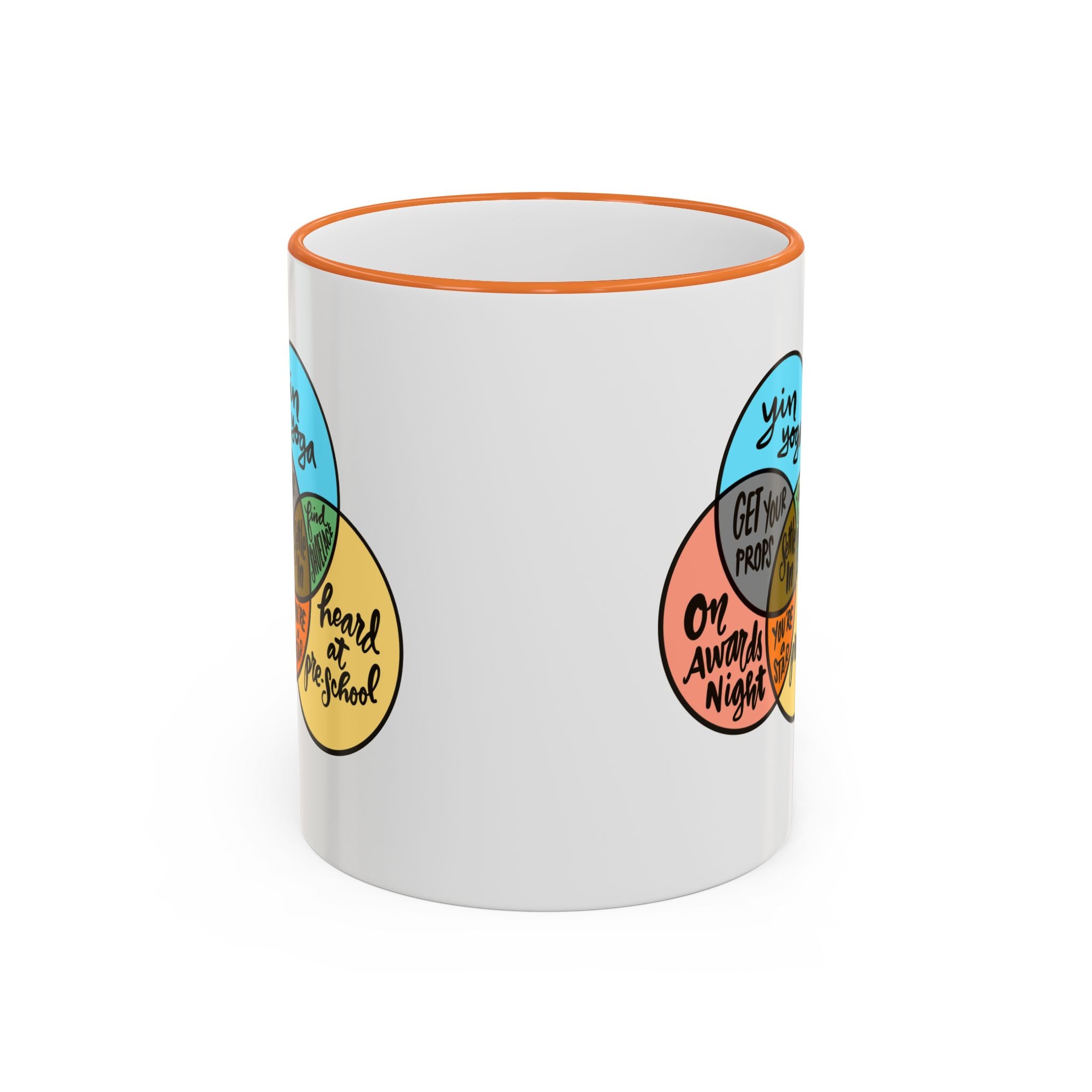 Yin Yoga Venn diagram Accent Rim & Handle Mug 11 oz