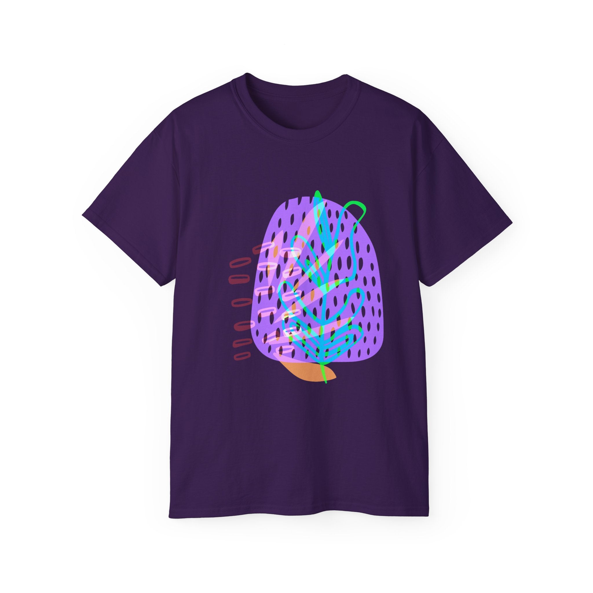Vibrant Abstract Leaf Unisex T-Shirt