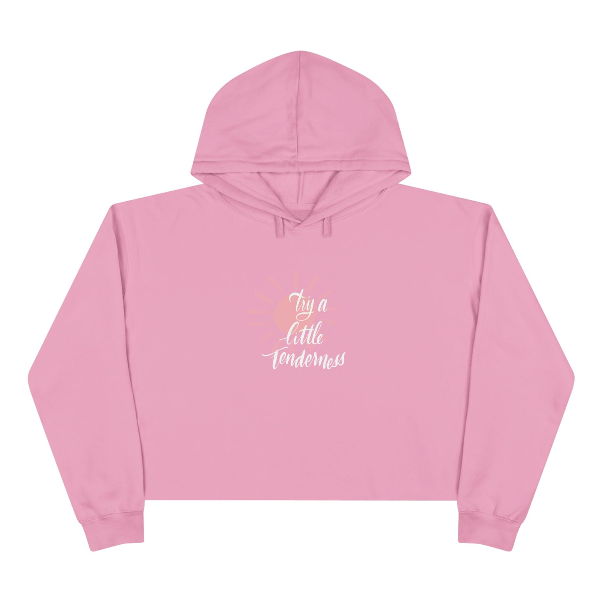 Inspirational Crop Hoodie -Try a Little Tenderness