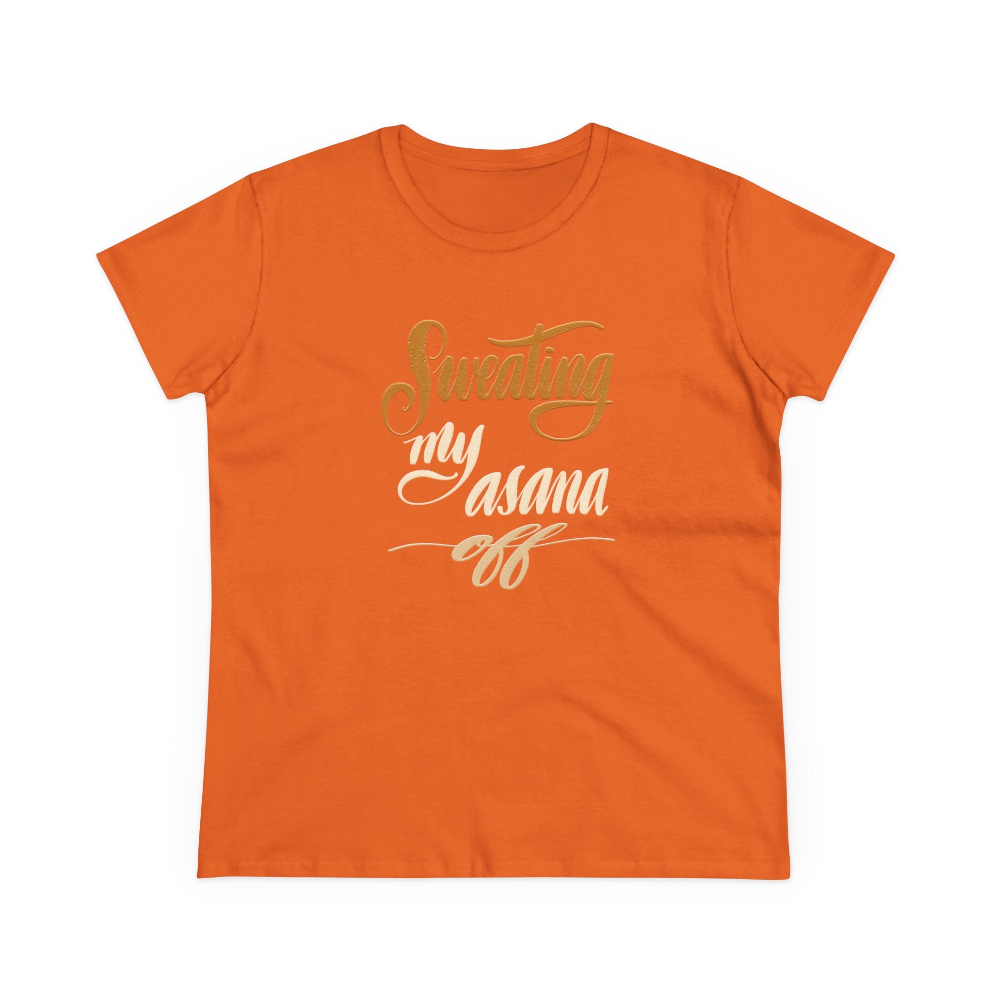 Yoga Tee - "Sweating My Asana Off" Cotton T-Shirt for Women