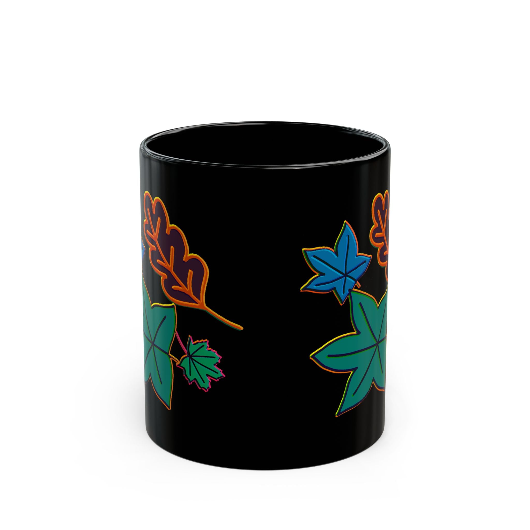 FUN FALL FOLIAGE Black Mug (11oz)