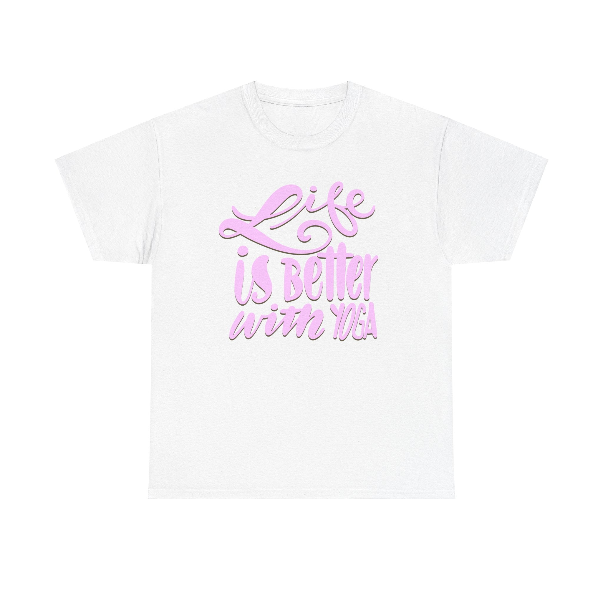 LIFE IS BETTER WITH YOGA Unisex Heavy Cotton Tee