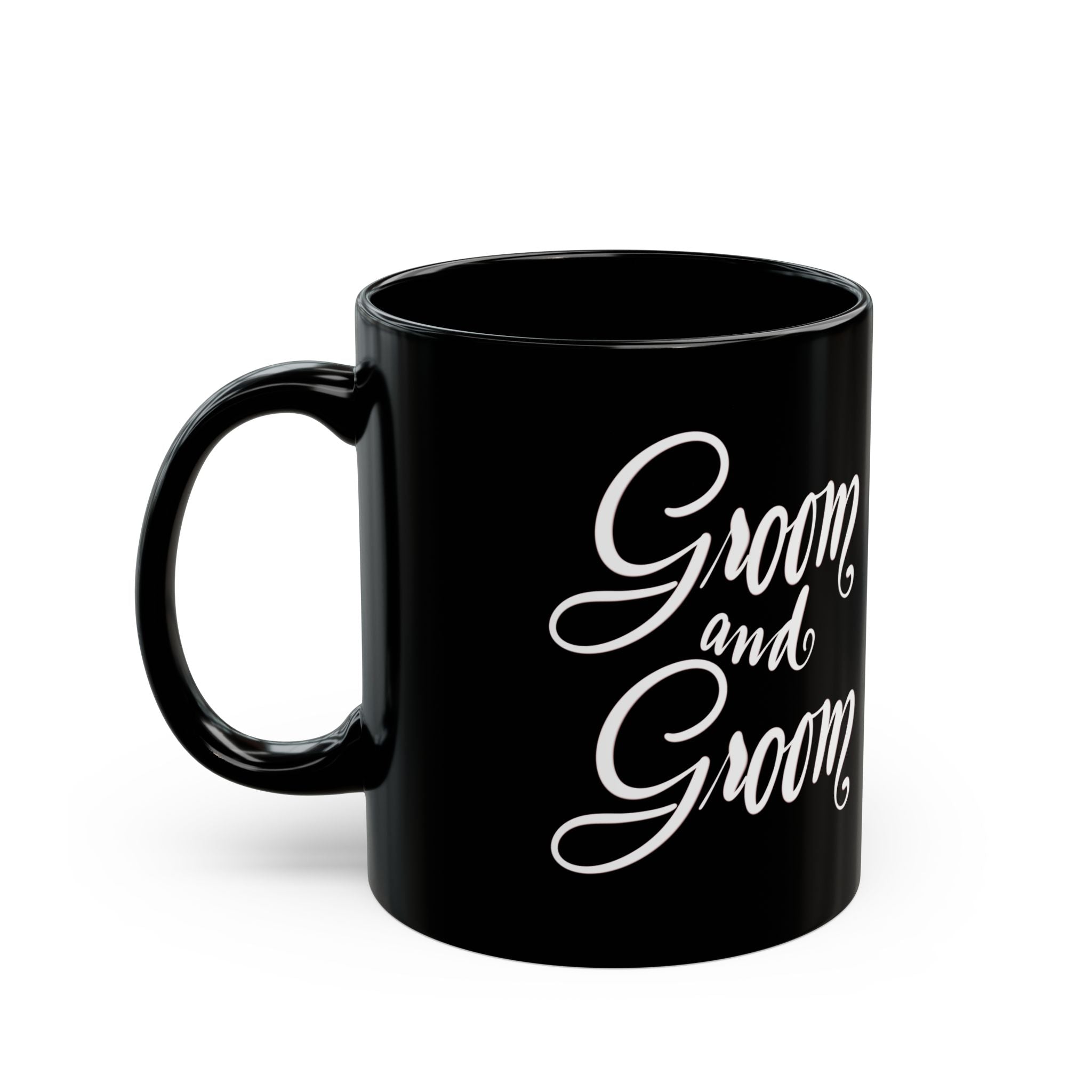 GROOM AND GROOM Black Mug (11oz)