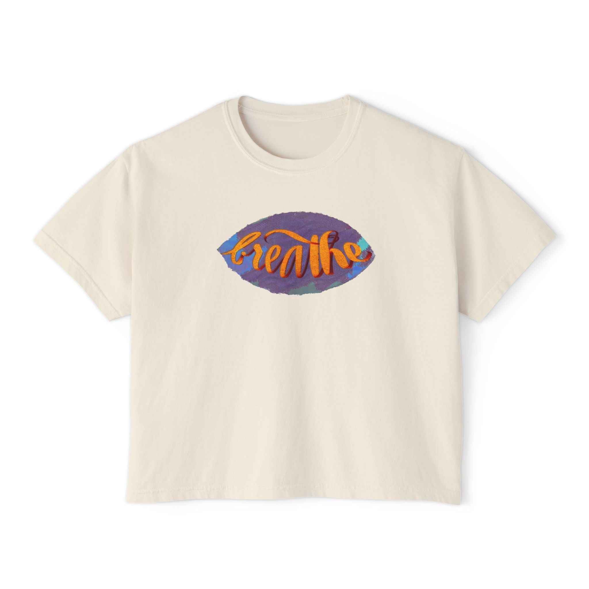 Breathe Women's Boxy Tee - Relaxed Fit Inspirational Top
