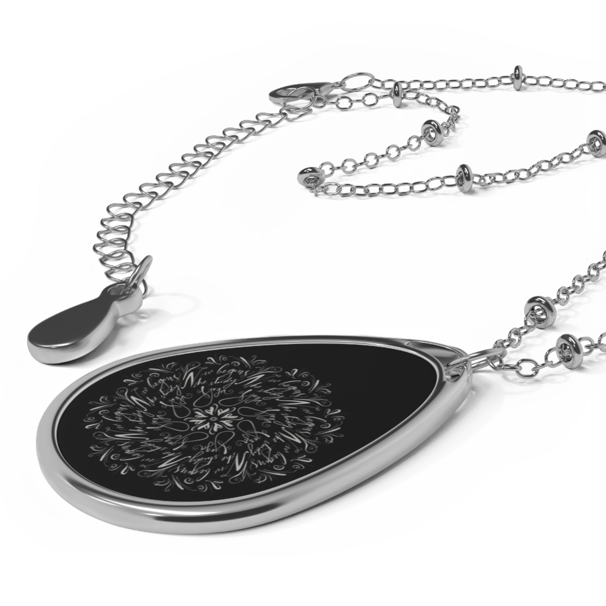 Elegant NOW BEGINS THE STUDY OF YOGA calligraphy Necklace, Yoga Inspired Jewelry, Gift for Her, Boho Chic Accessory, Minimalist Pendant for Special [...]