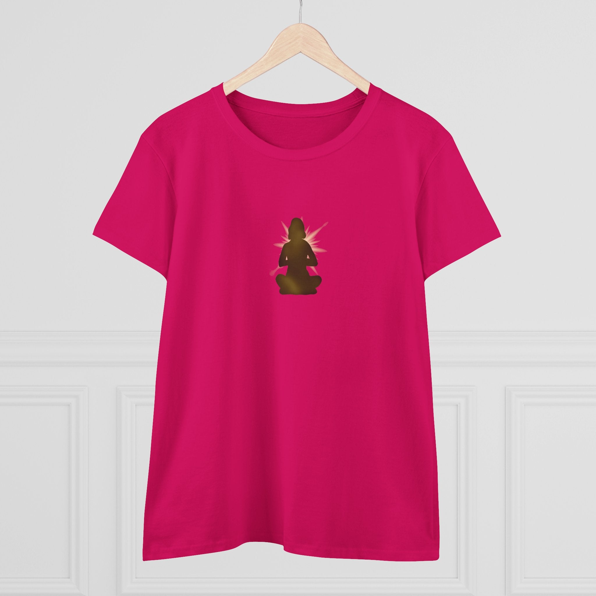 Meditation Silhouette Tee — Women's Yoga Cotton T‑Shirt