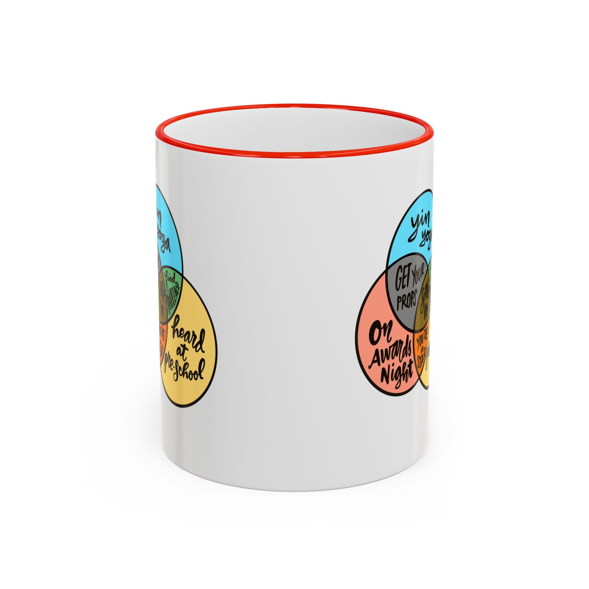 Yin Yoga Venn diagram Accent Rim & Handle Mug 11 oz