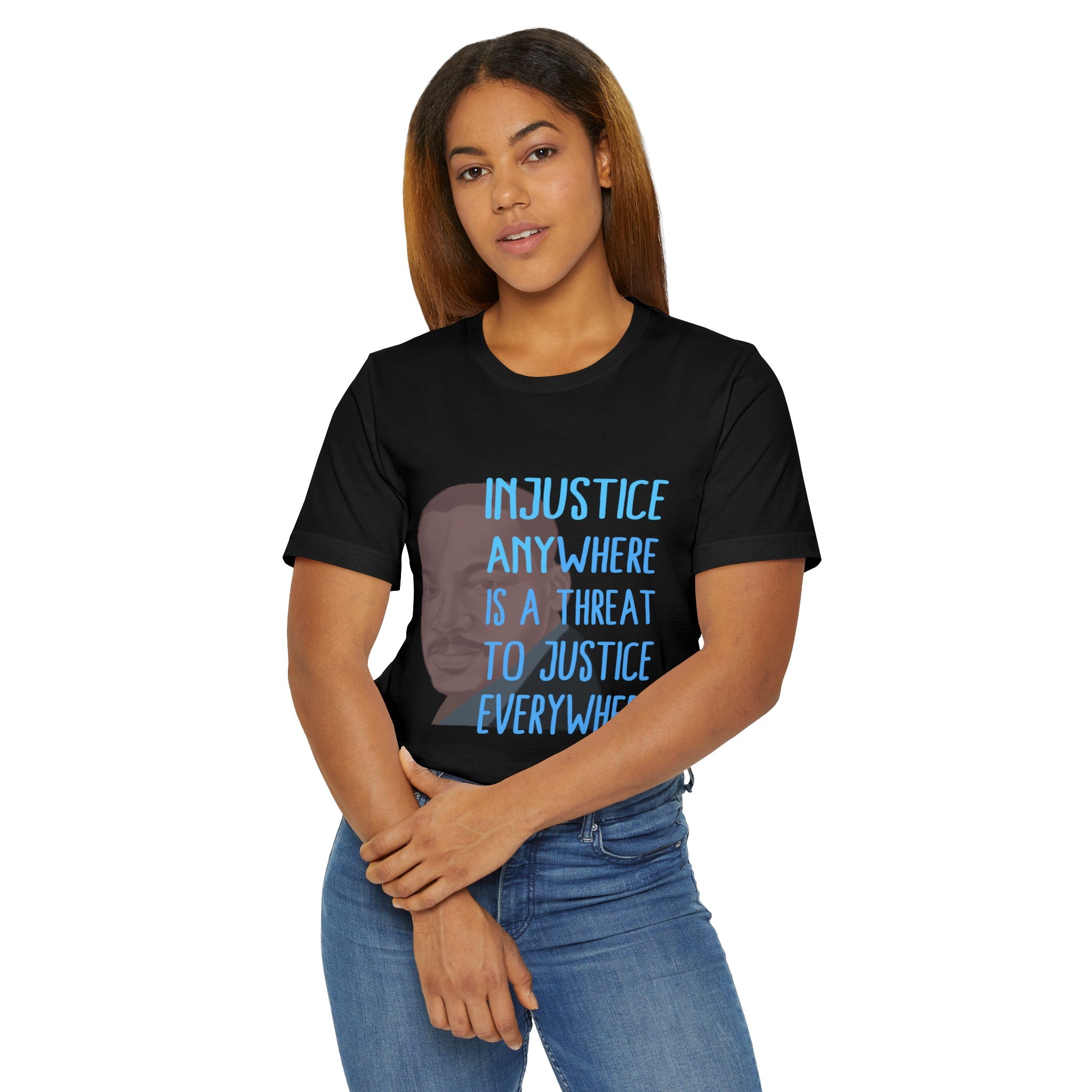 MLK INJUSTICE ANYWHERE Unisex Jersey T-Shirt