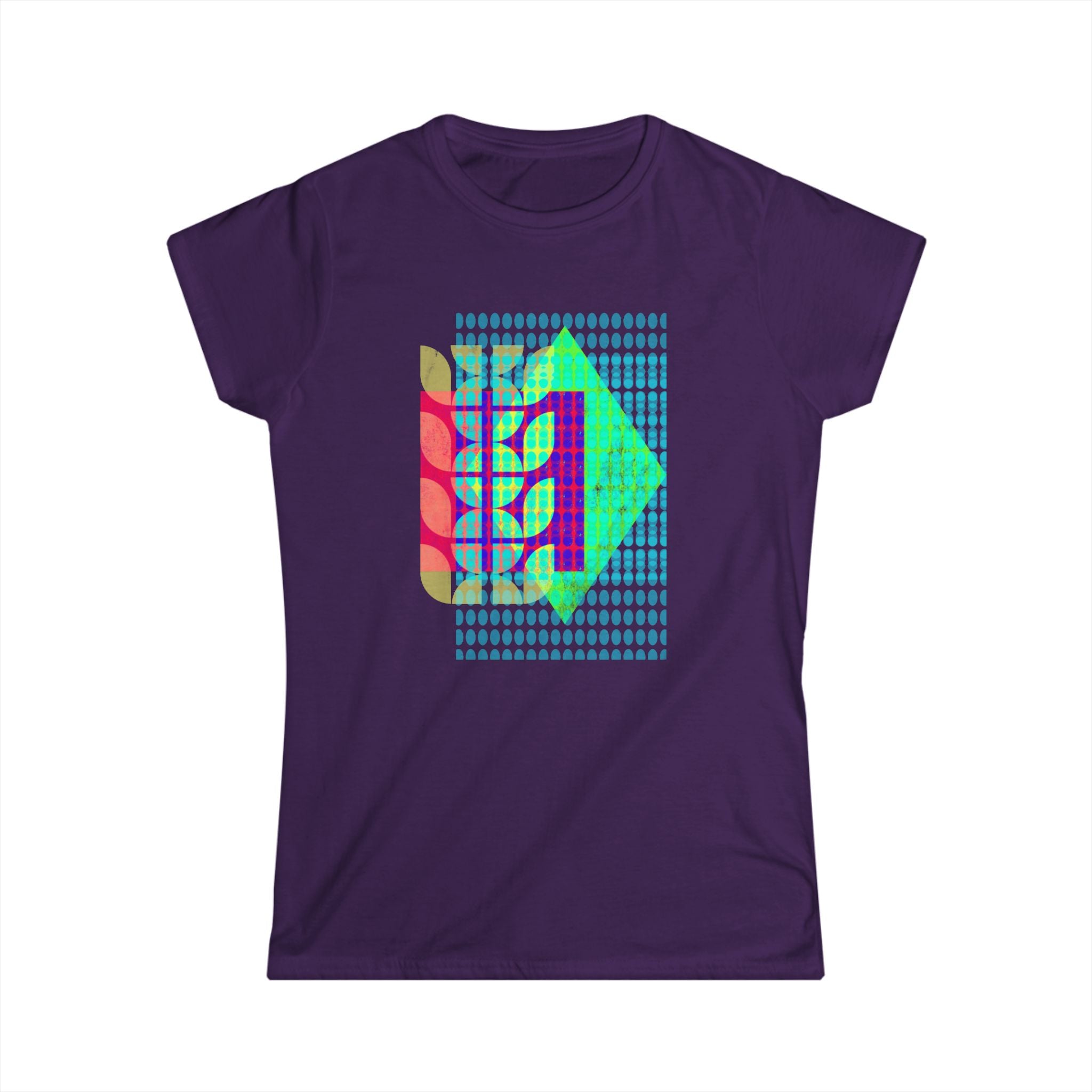 Trendy Graphic Women's Tee - Colorful Abstract Design