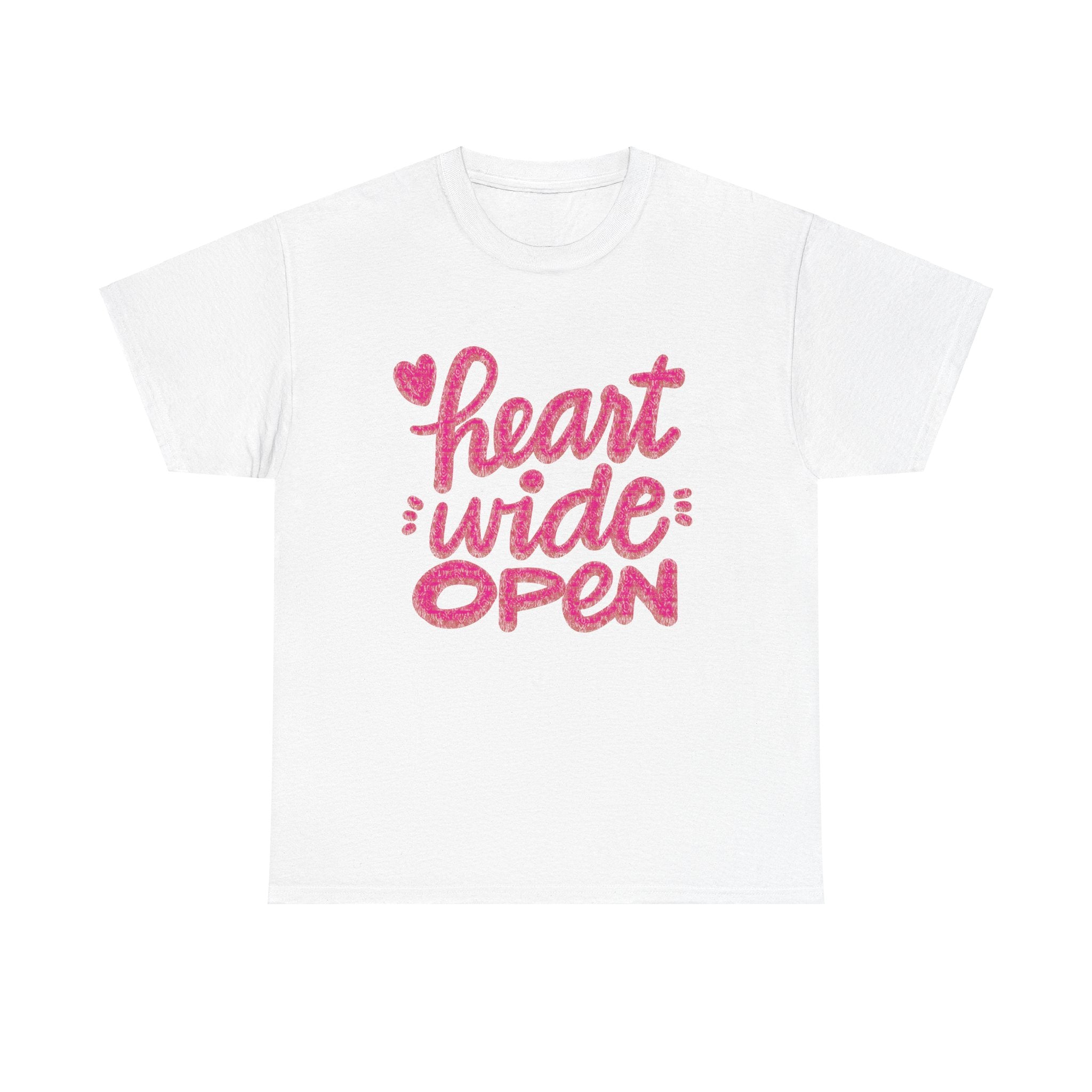 HEART WIDE OPEN - Handwritten Tee Shirt Design by Cecile