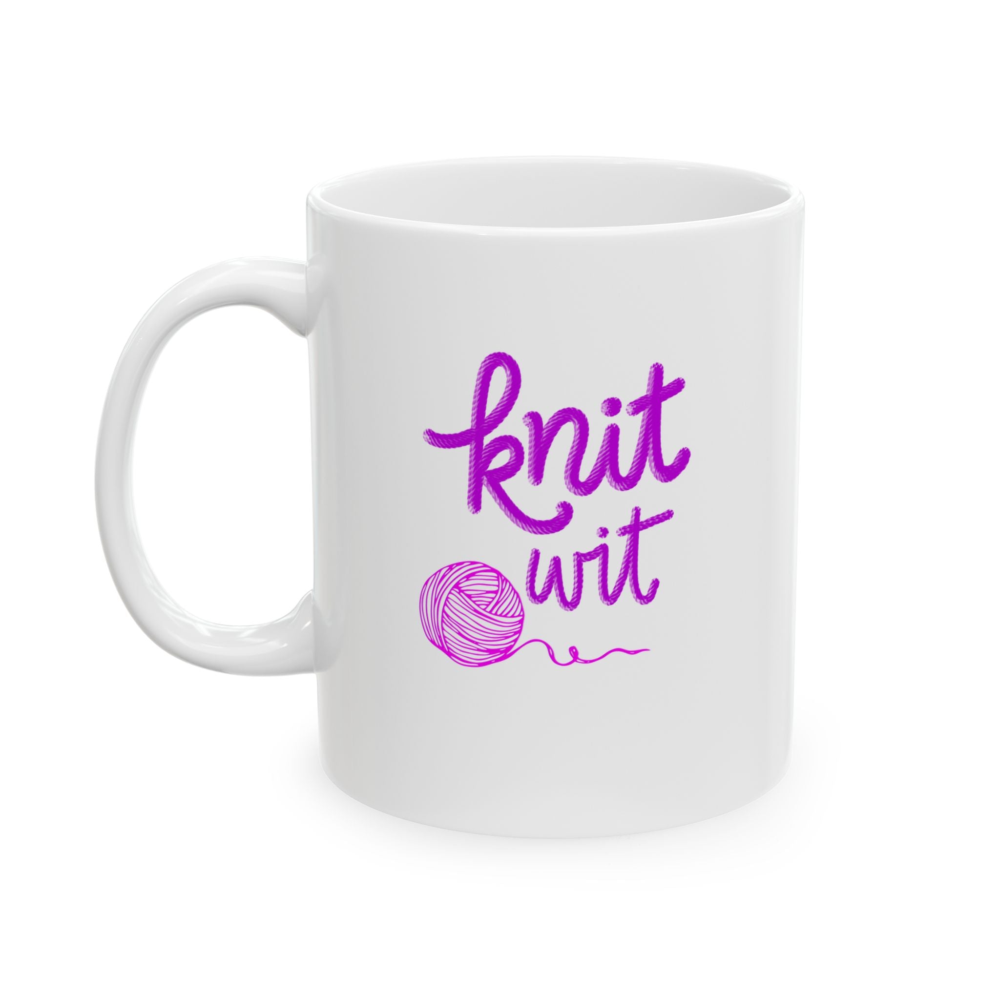 KNIT WIT  Ceramic Mug, (11oz)