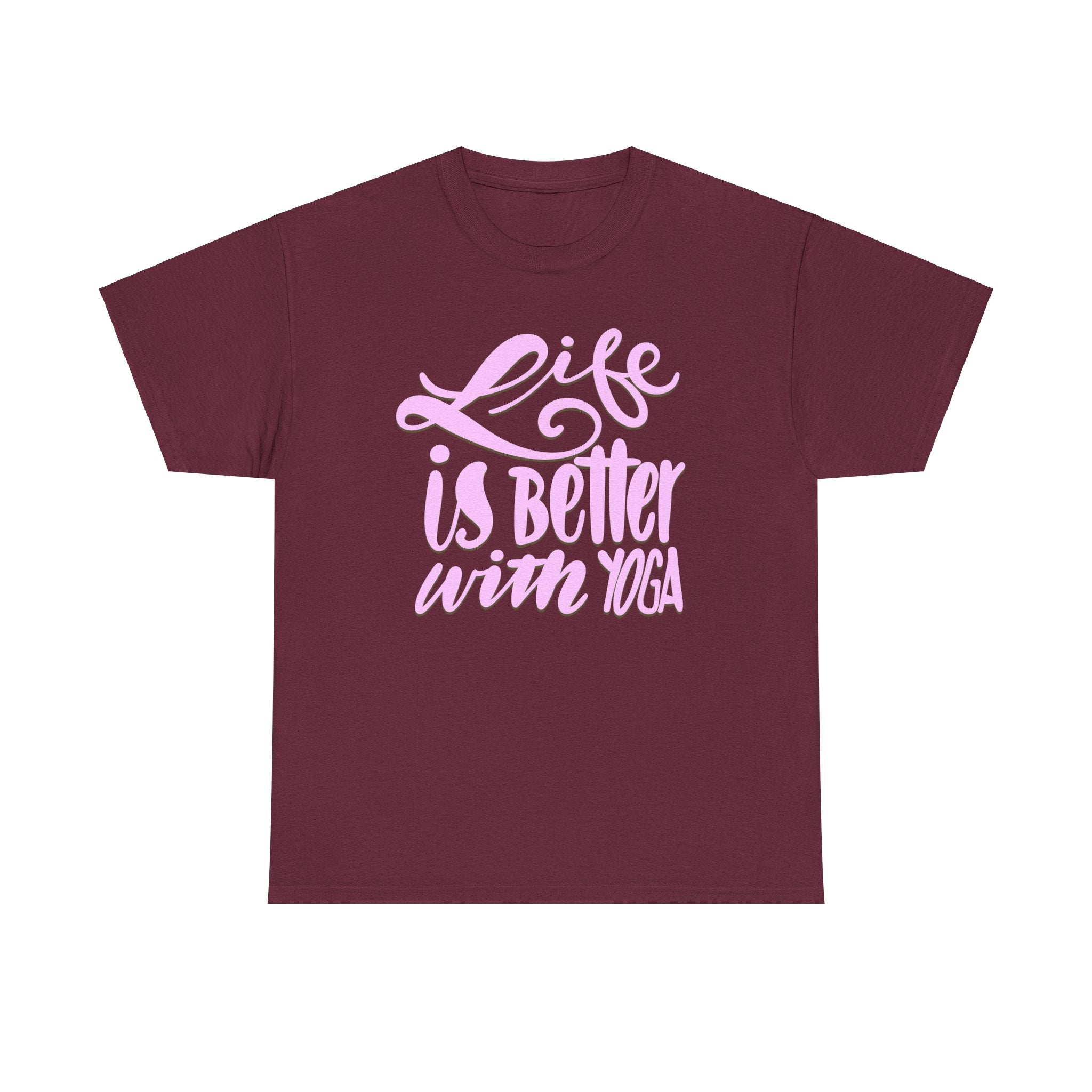 LIFE IS BETTER WITH YOGA Unisex Heavy Cotton Tee