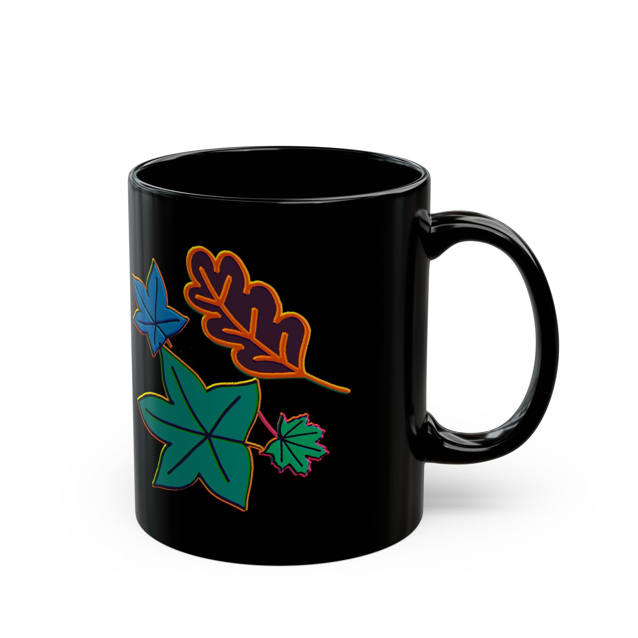 FUN FALL FOLIAGE Black Mug (11oz)