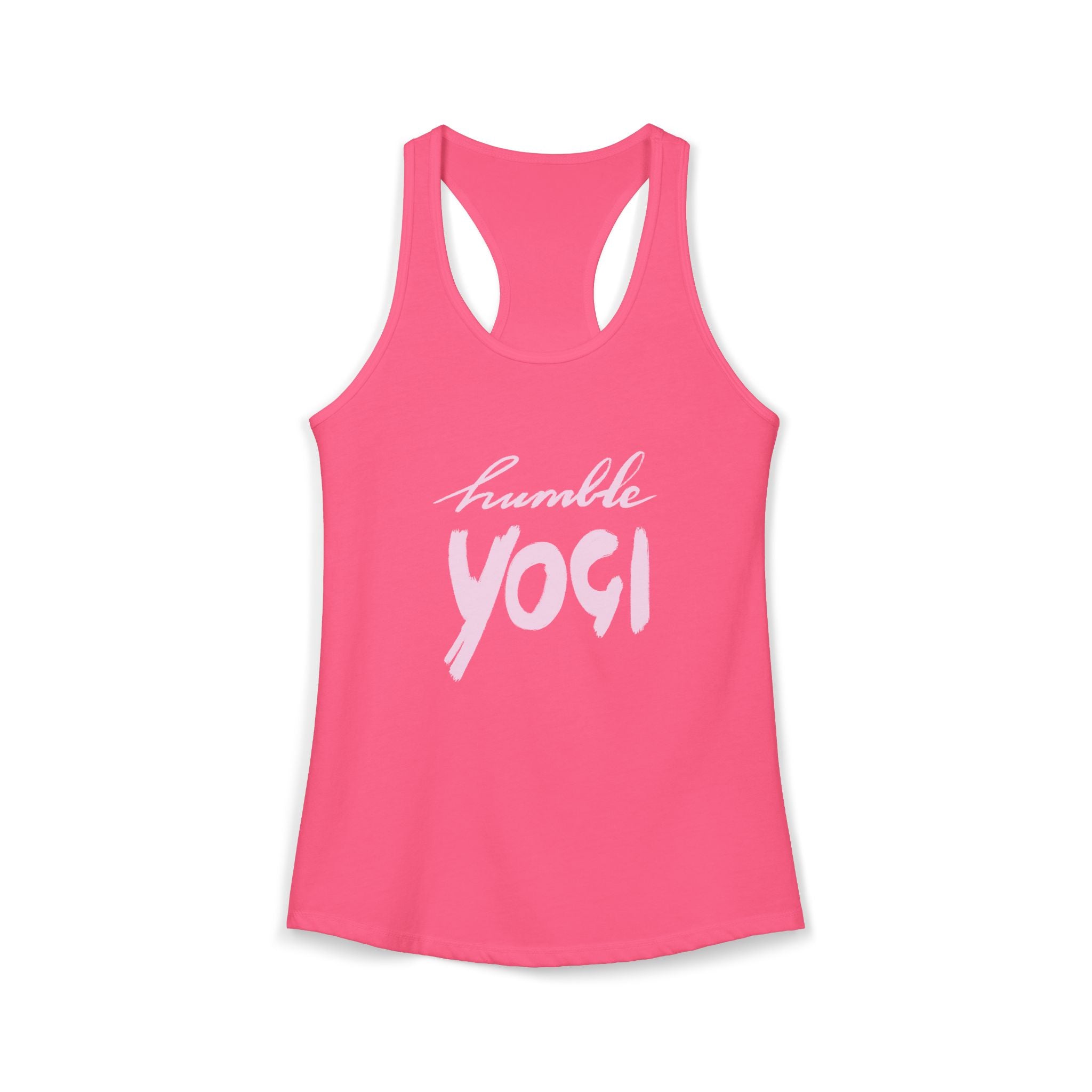 Humble Yogi Racerback Tank — Handwritten Script Yoga Tribute