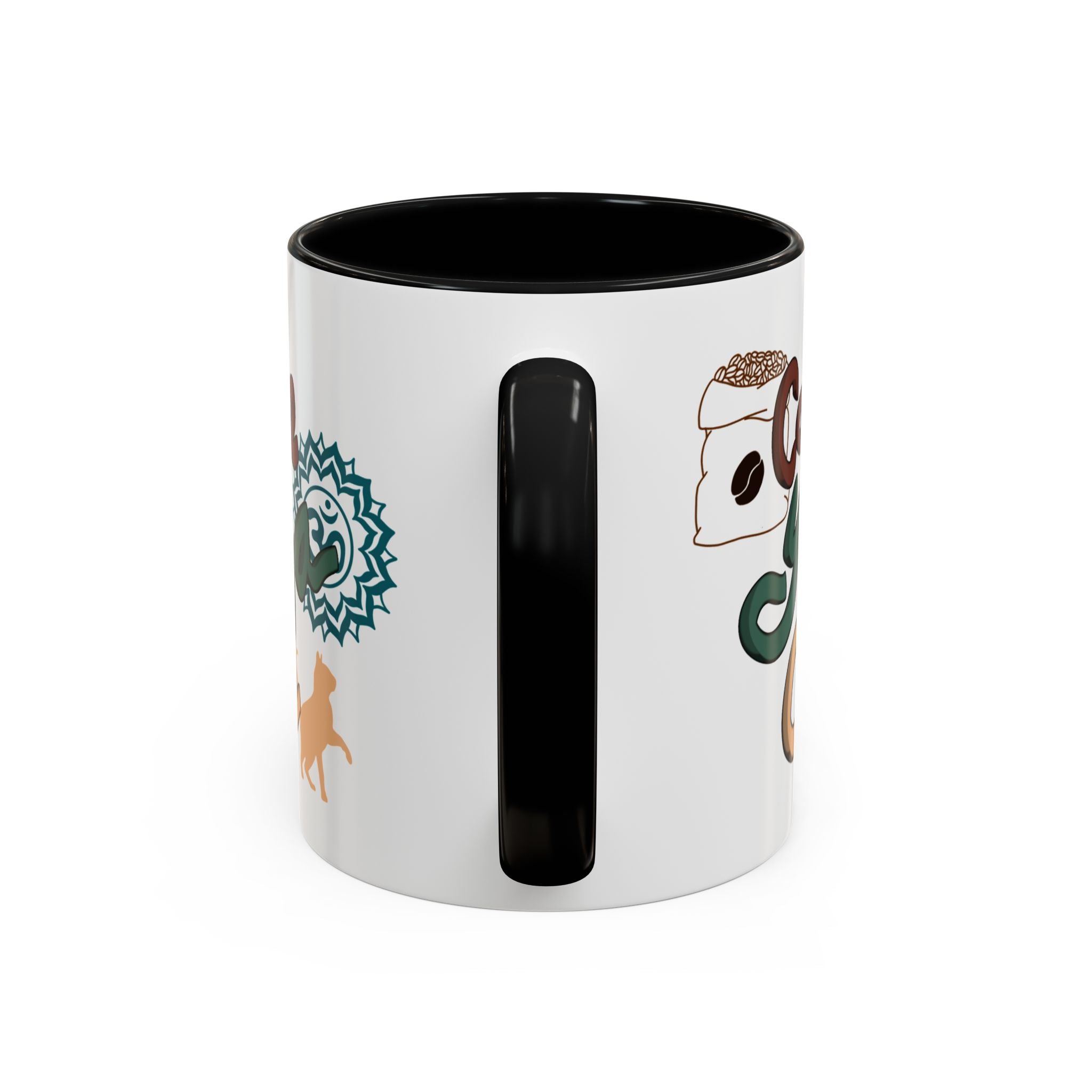 COFFEE YOGA CATS Accent Coffee Mug (11 oz)