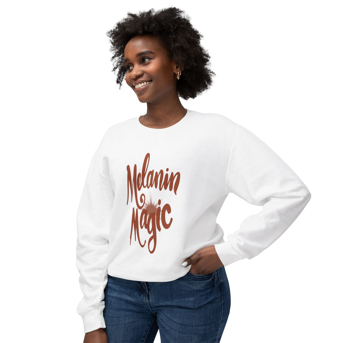 Melanin Magic Crewneck Sweatshirt — Comfort Fit Inspirational Graphic
