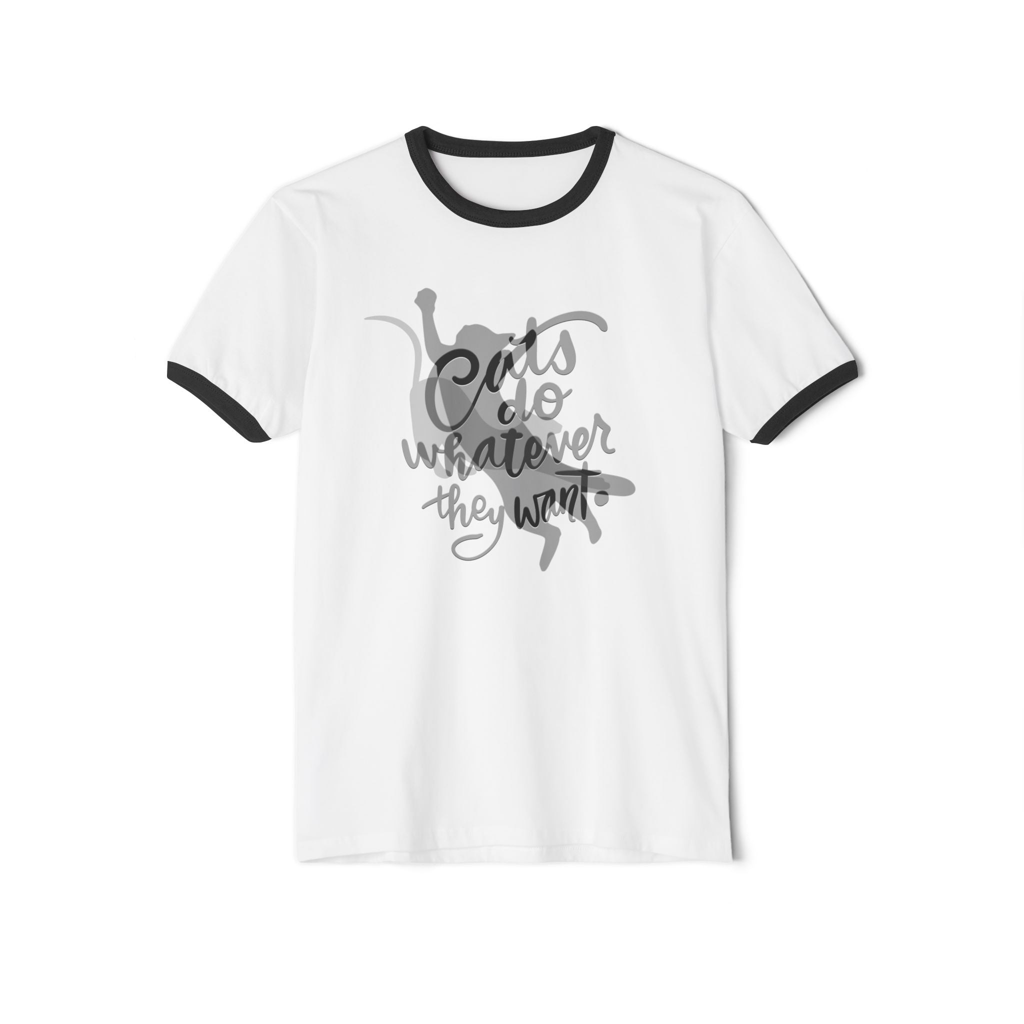 Cats Do Whatever They Want Unisex Cotton Ringer T-Shirt