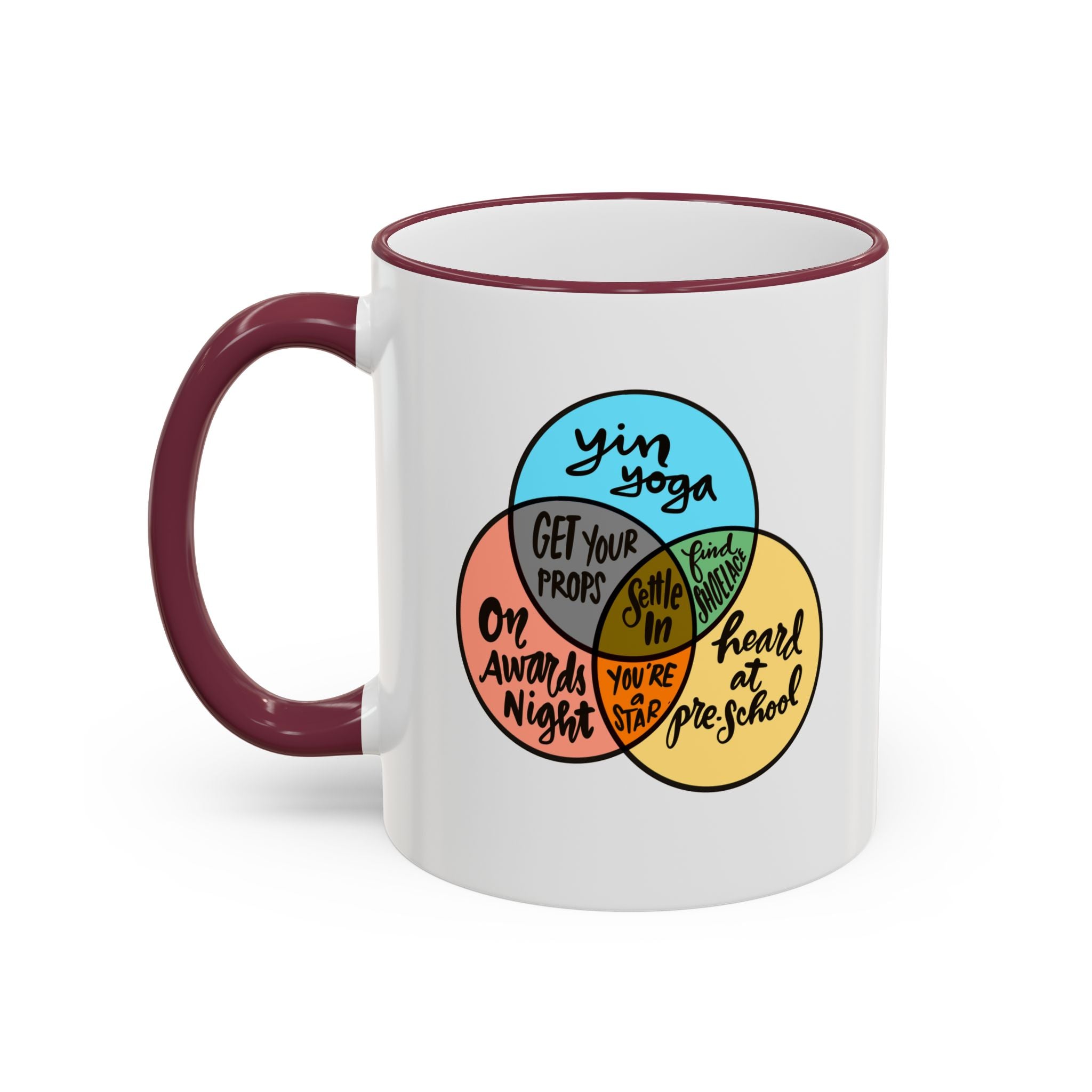 Yin Yoga Venn diagram Accent Rim & Handle Mug 11 oz