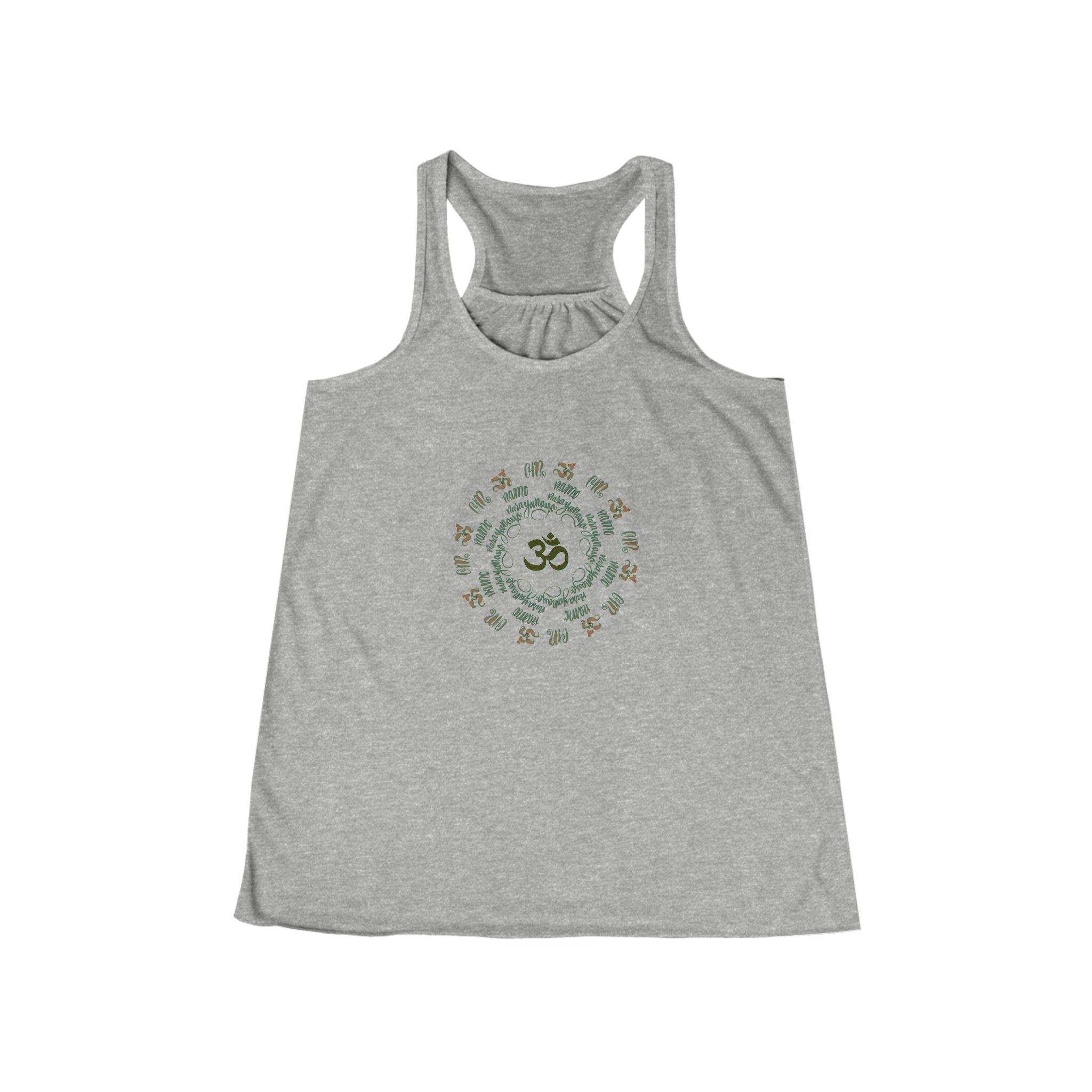 Yoga Inspired Women's Flowy Racerback Tank - OM Symbol Design