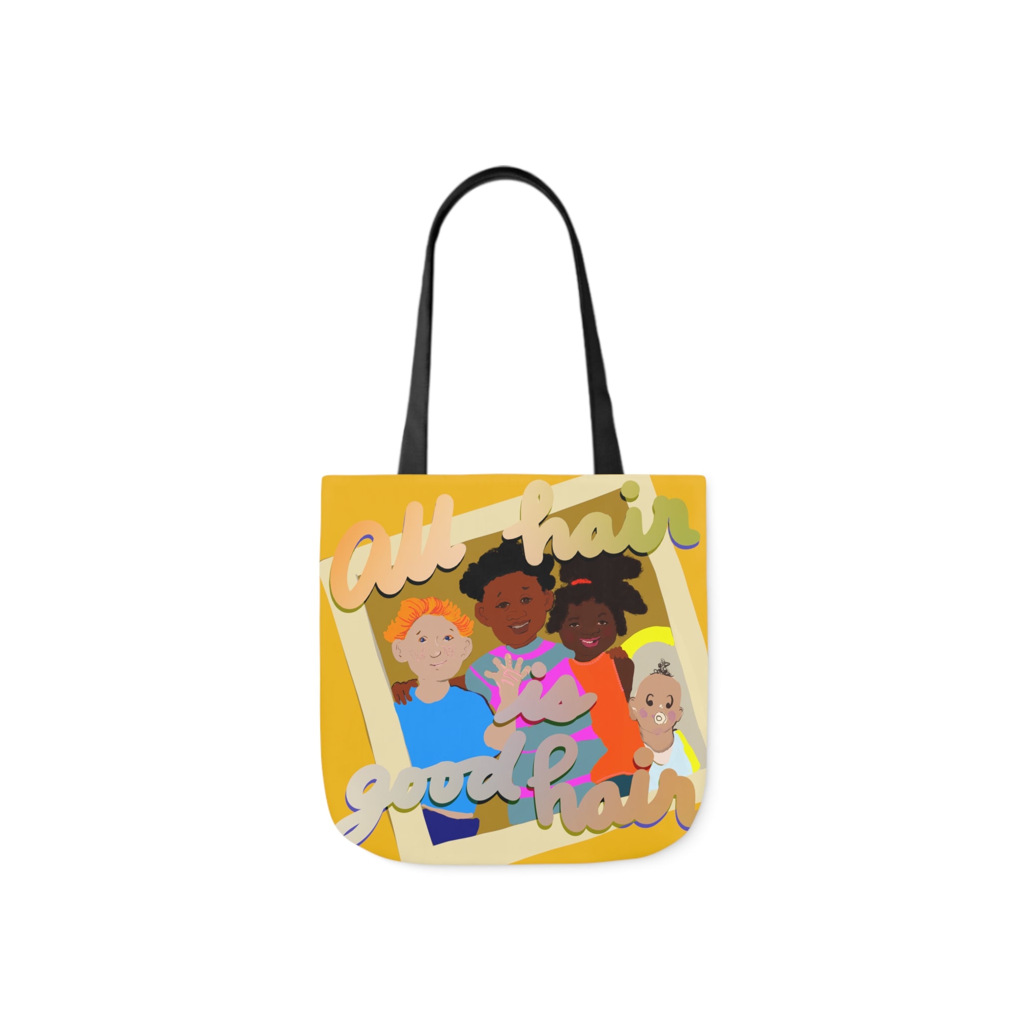 ALL HAIR IS GOOD HAIR Canvas Tote Bag, 5-Color Straps