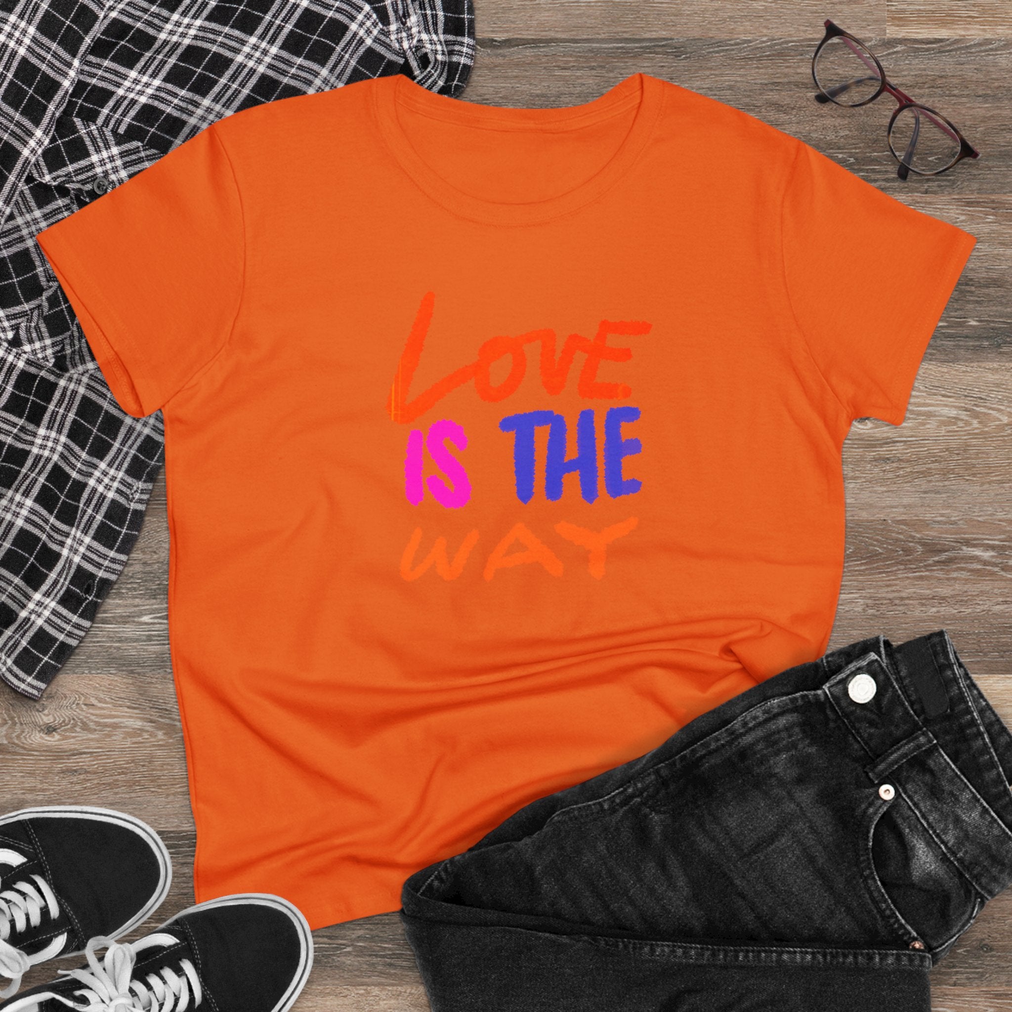 LOVE IS THE WAY Women's Midweight Cotton Tee