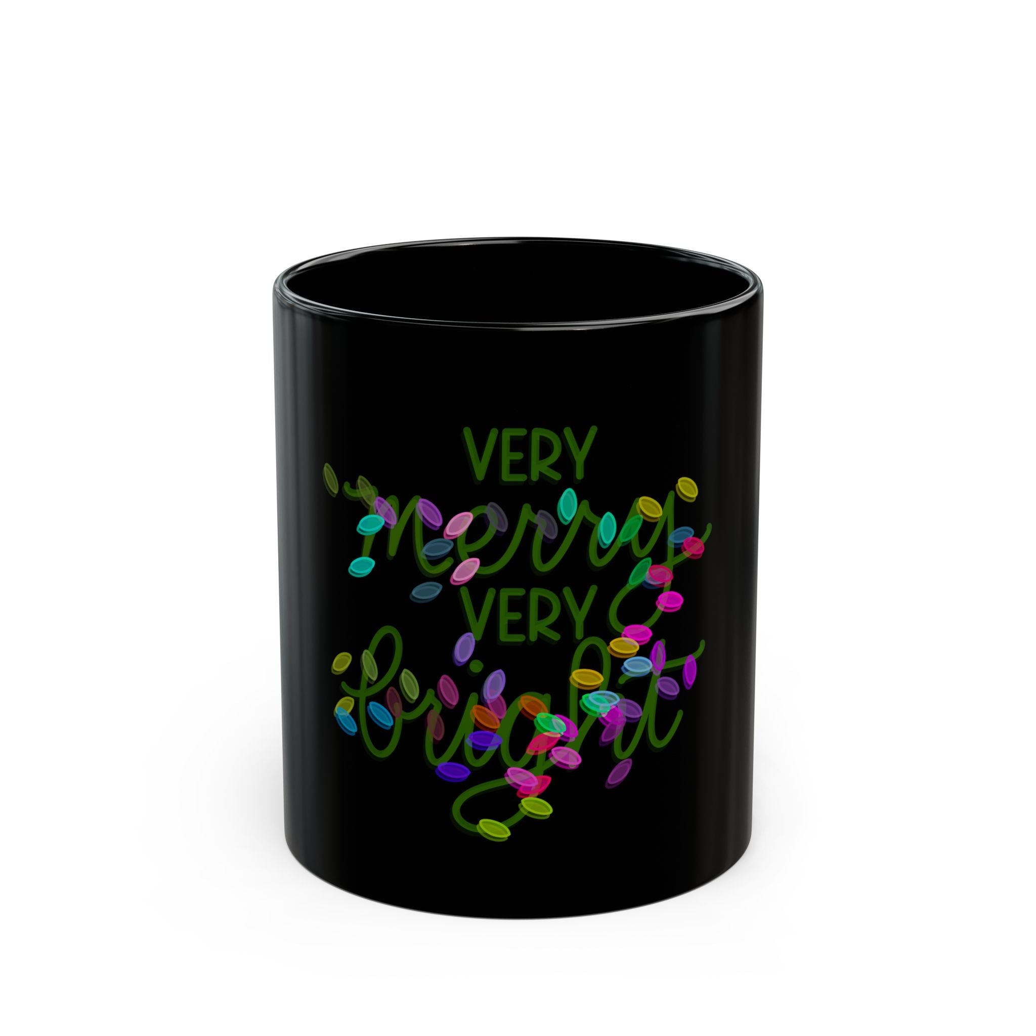 VERY MERRY Black Mug (11oz)