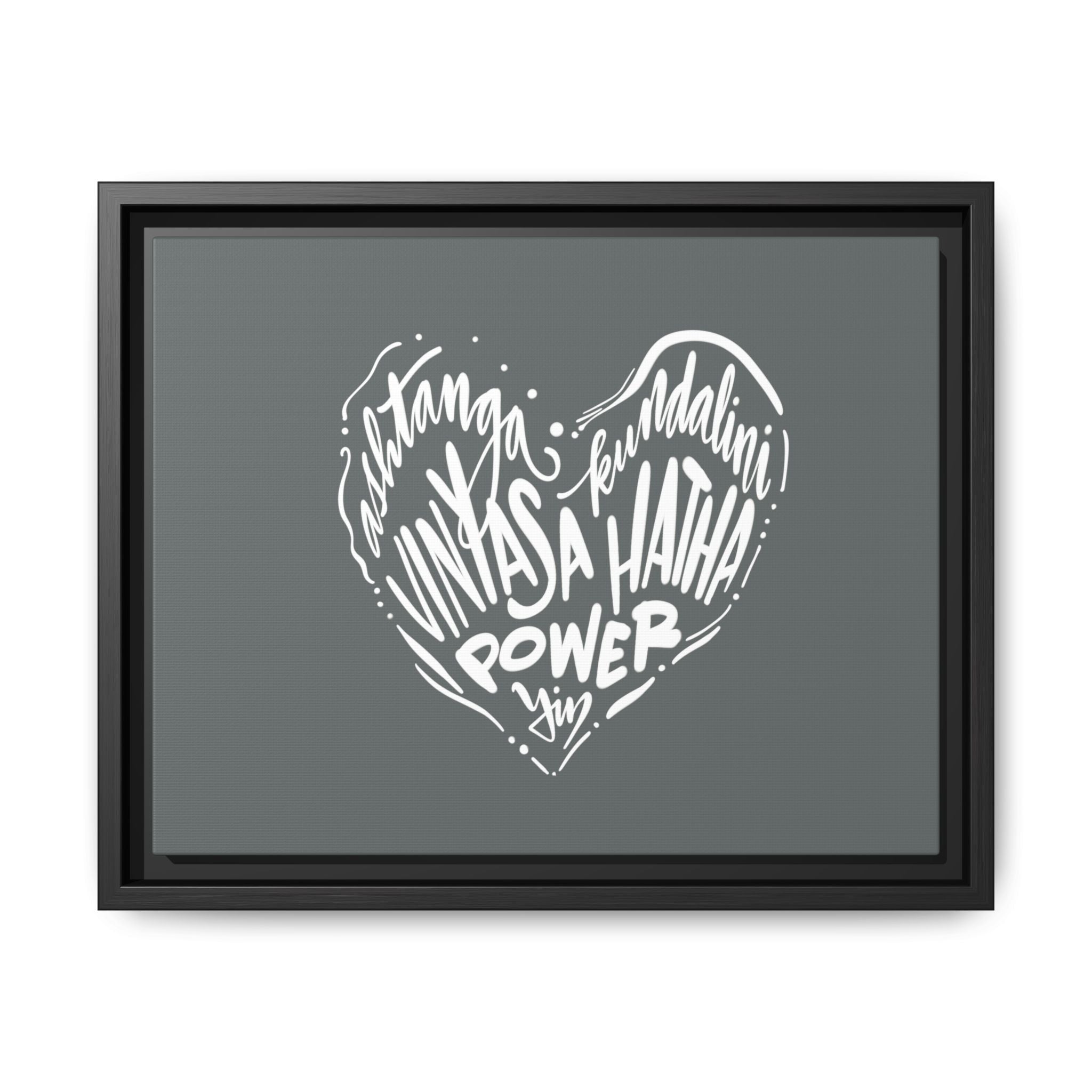 Framed Canvas Art, Inspirational Wall Decor, Yoga Styles Heart Design, Motivational Gift, Modern Home Decor, Mindfulness Art