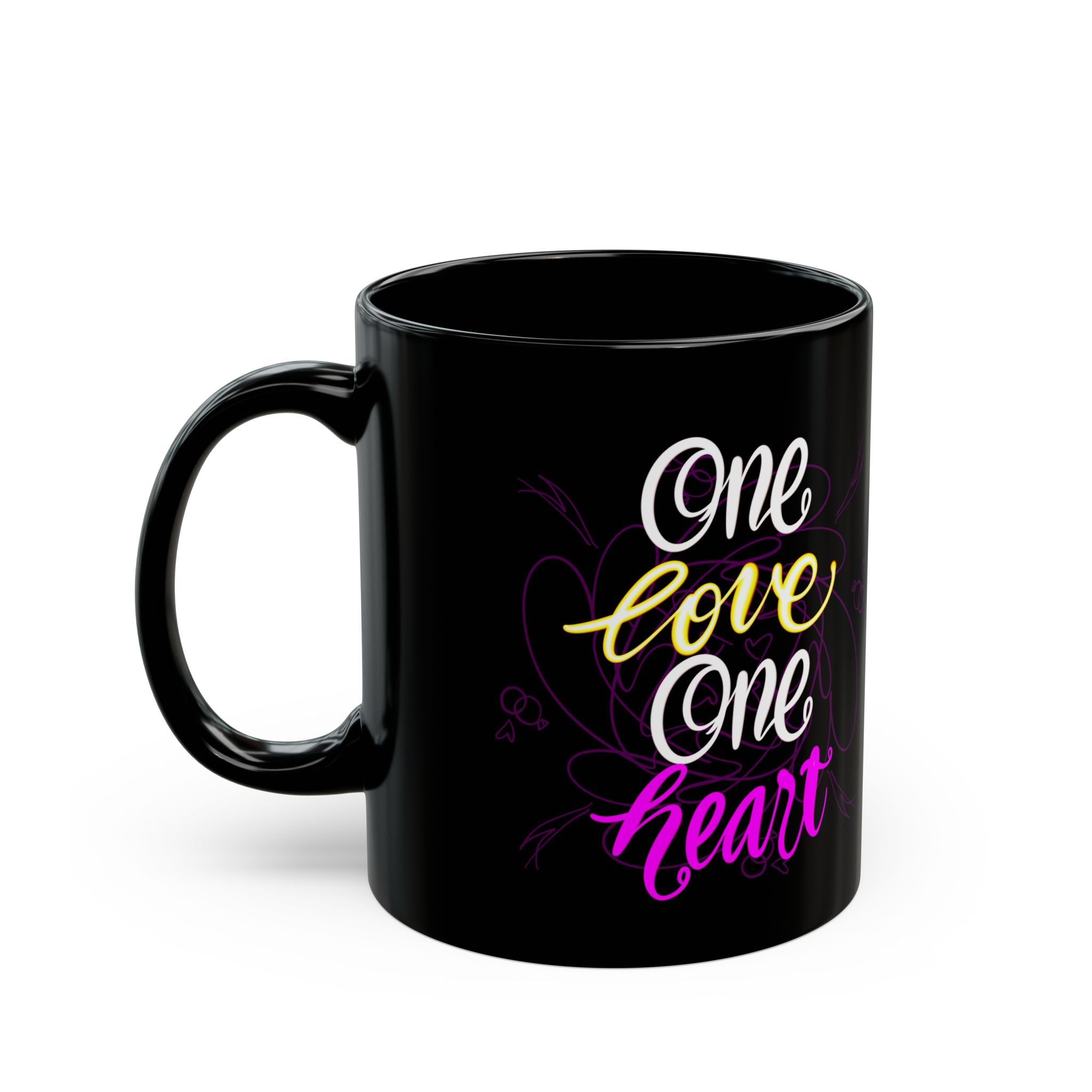 ONE LOVE Black Mug (11oz)