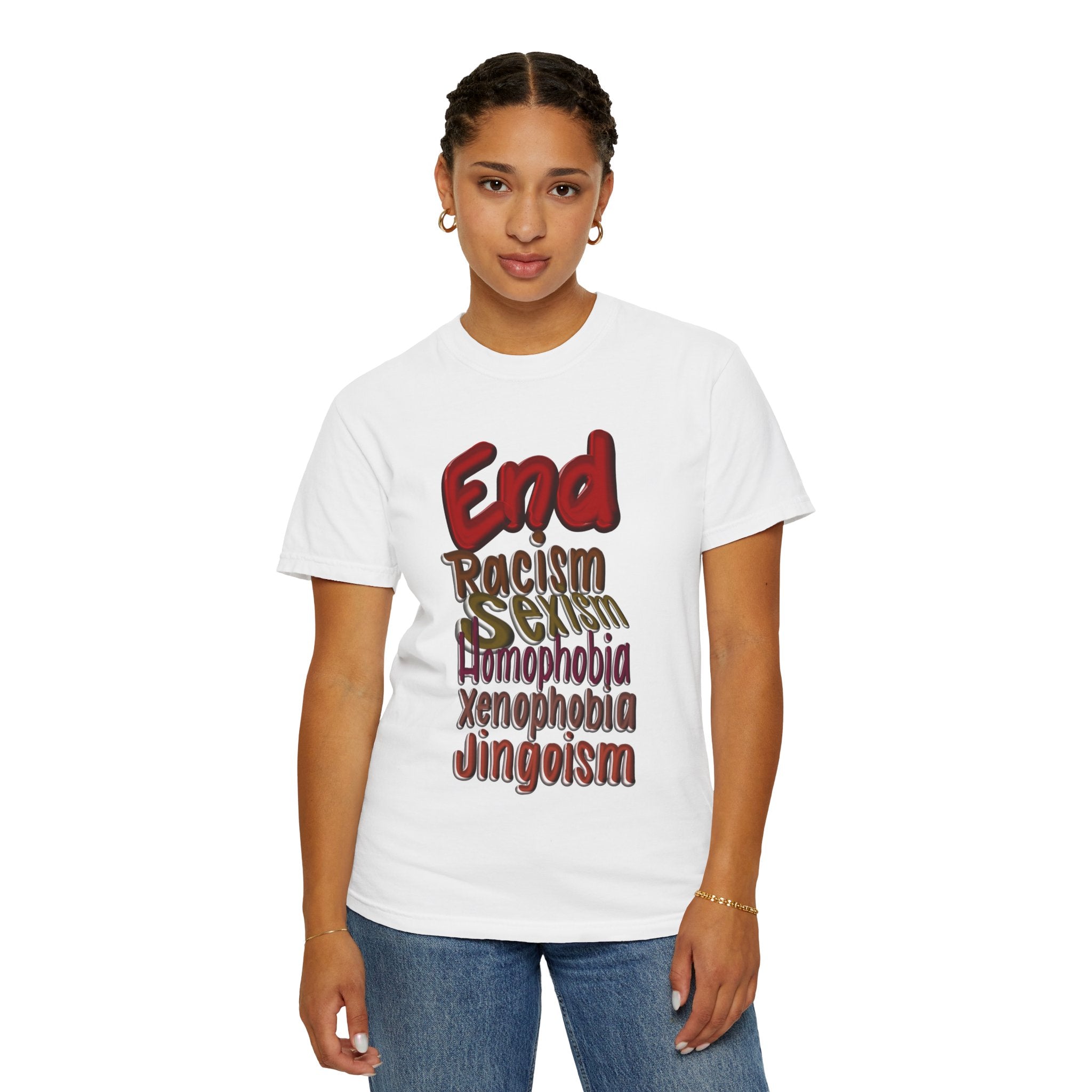 END RACISM Unisex Garment-Dyed T-shirt