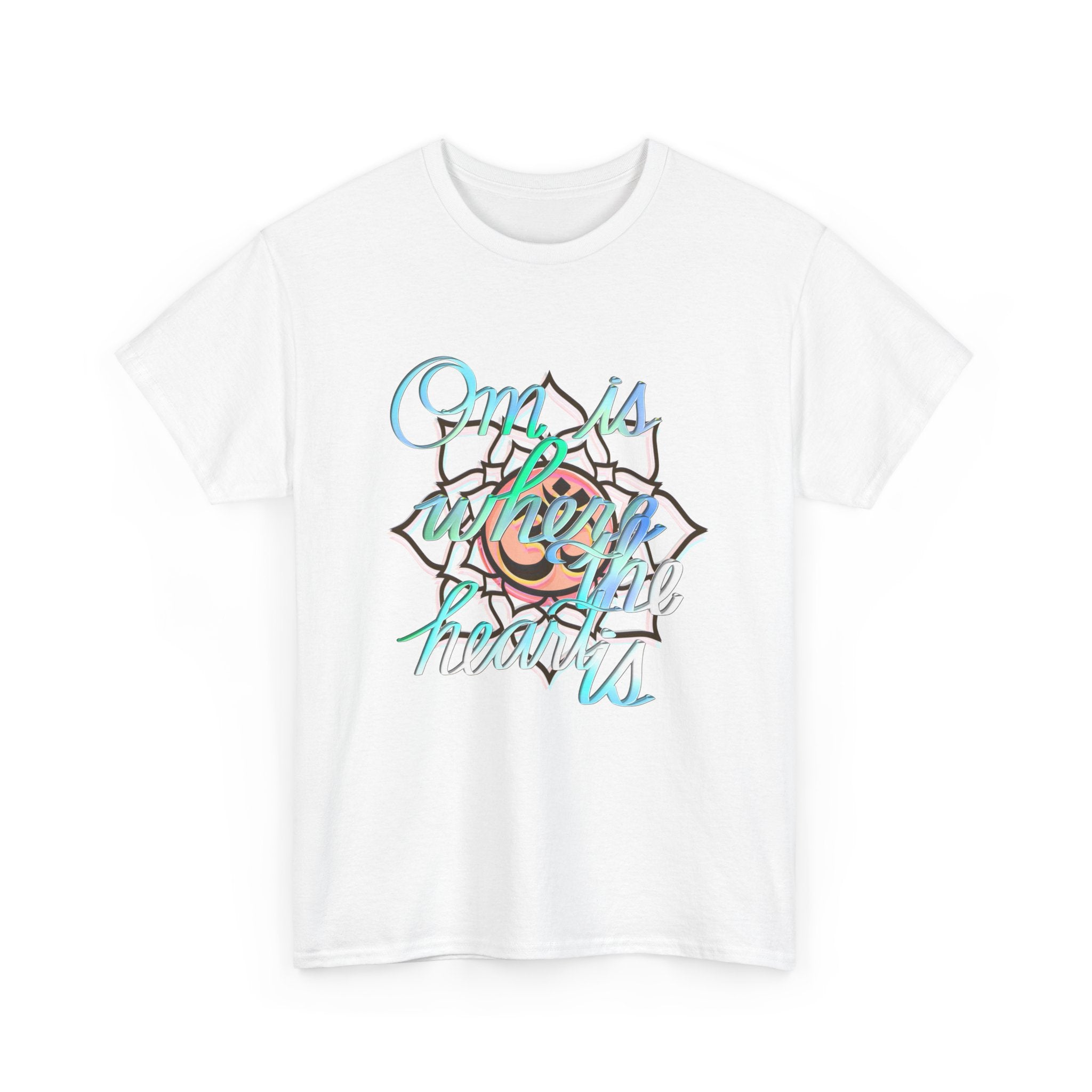 OM IS WHERE THE HEART IS Unisex Heavy Cotton Tee